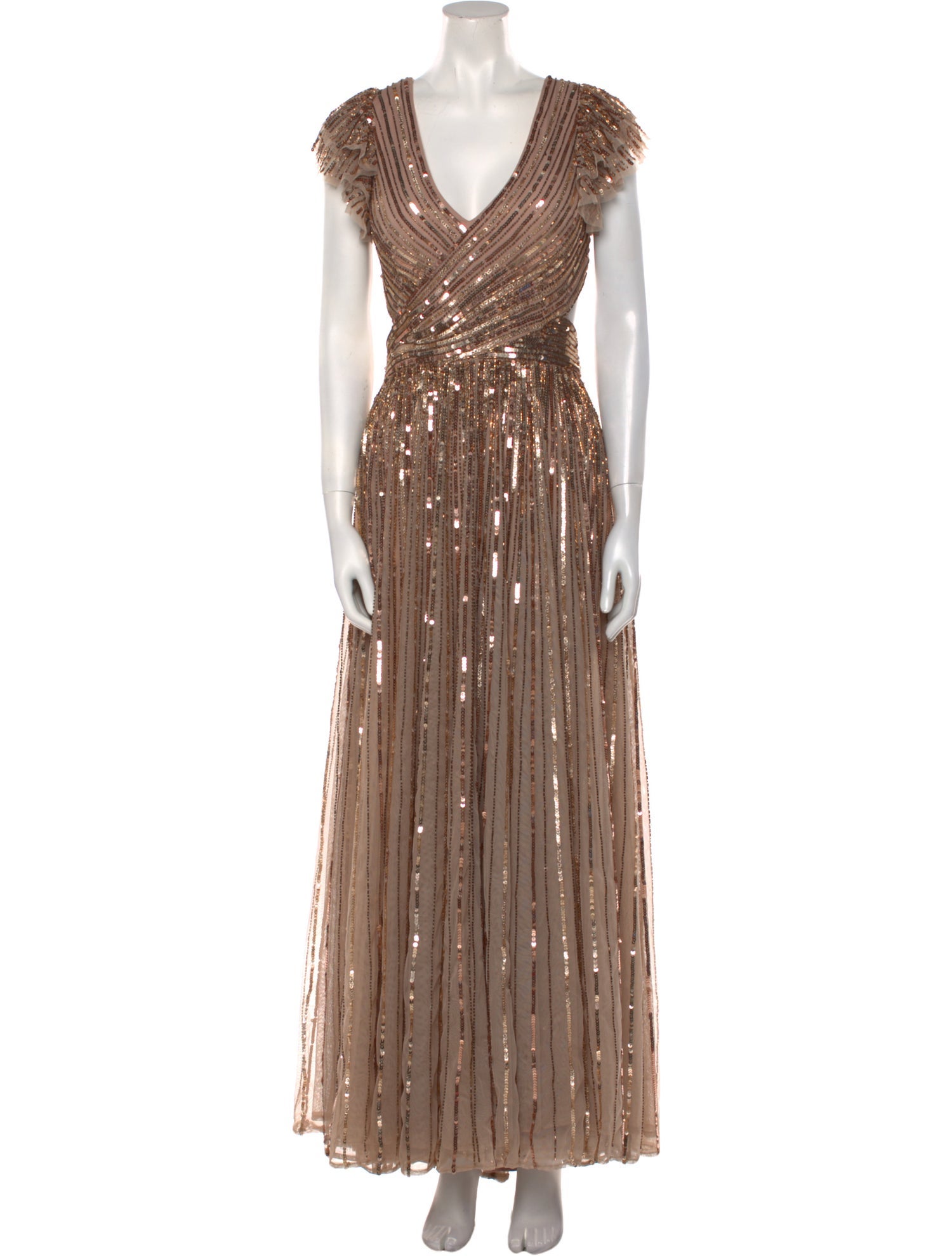 Mac Duggal V-Neck Long Dress