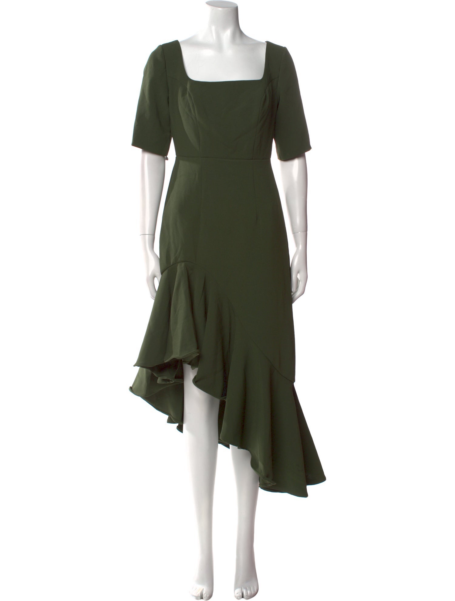 Mac Duggal Square Neckline Midi Length Dress