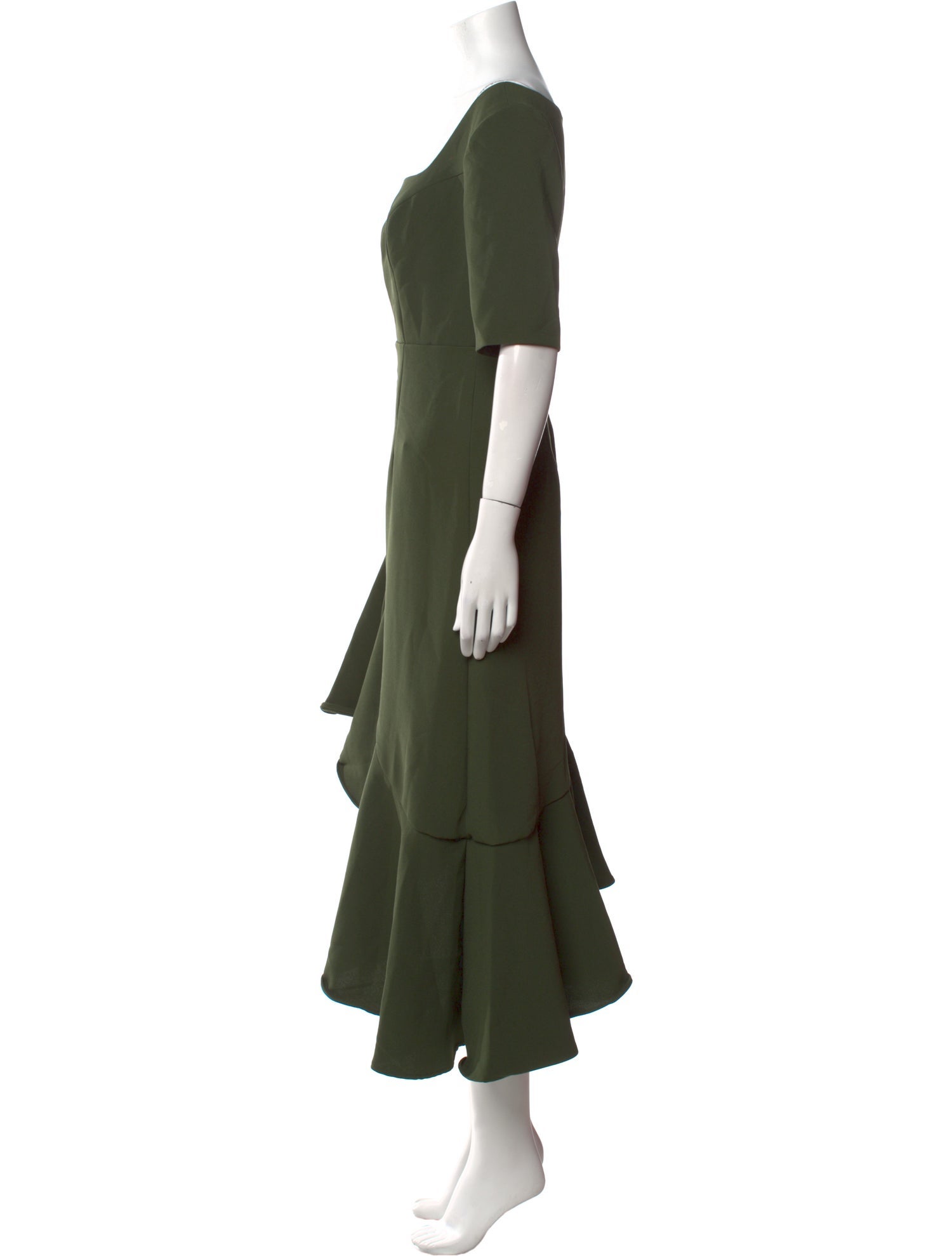 Mac Duggal Square Neckline Midi Length Dress