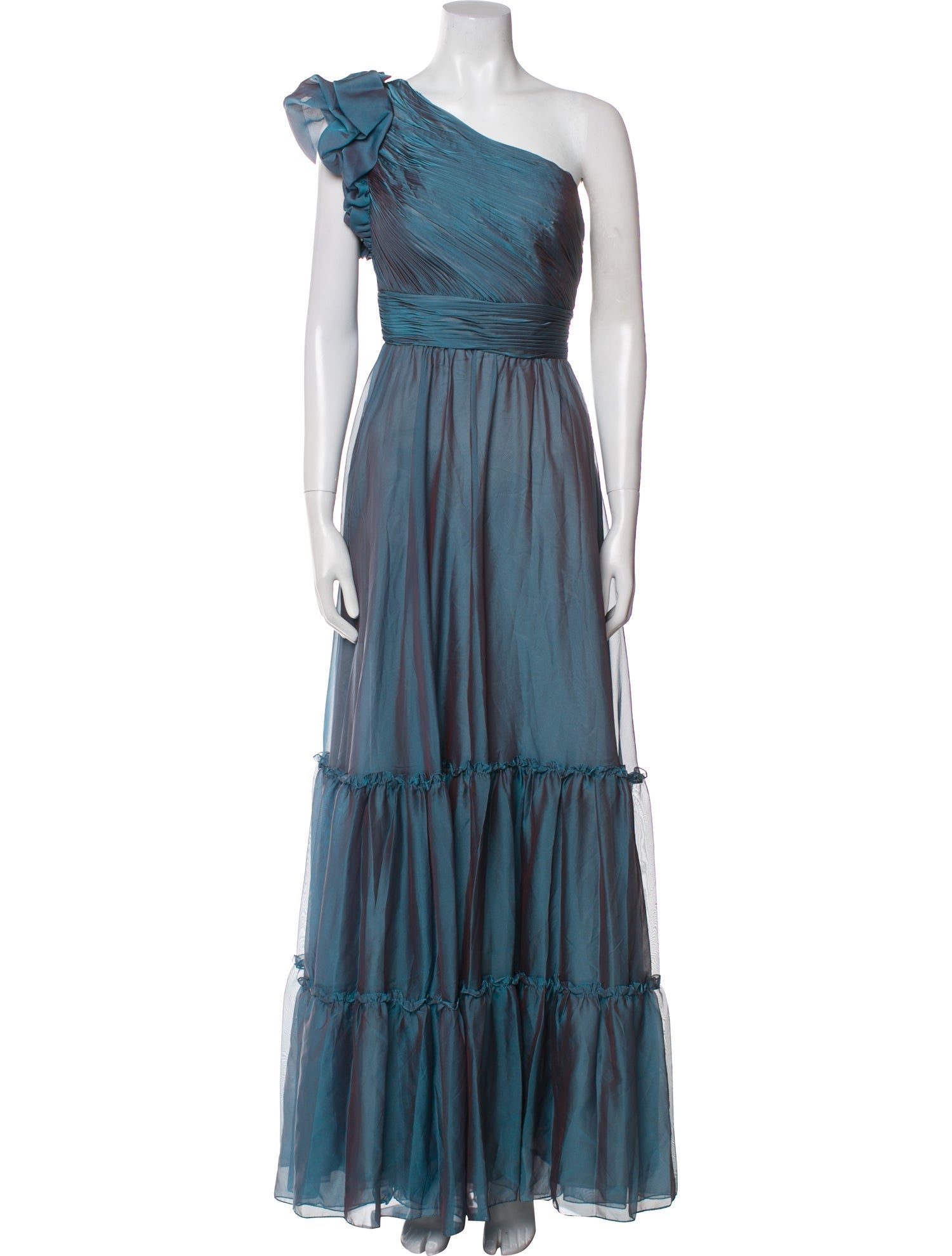 Mac Duggal One-Shoulder Long Dress