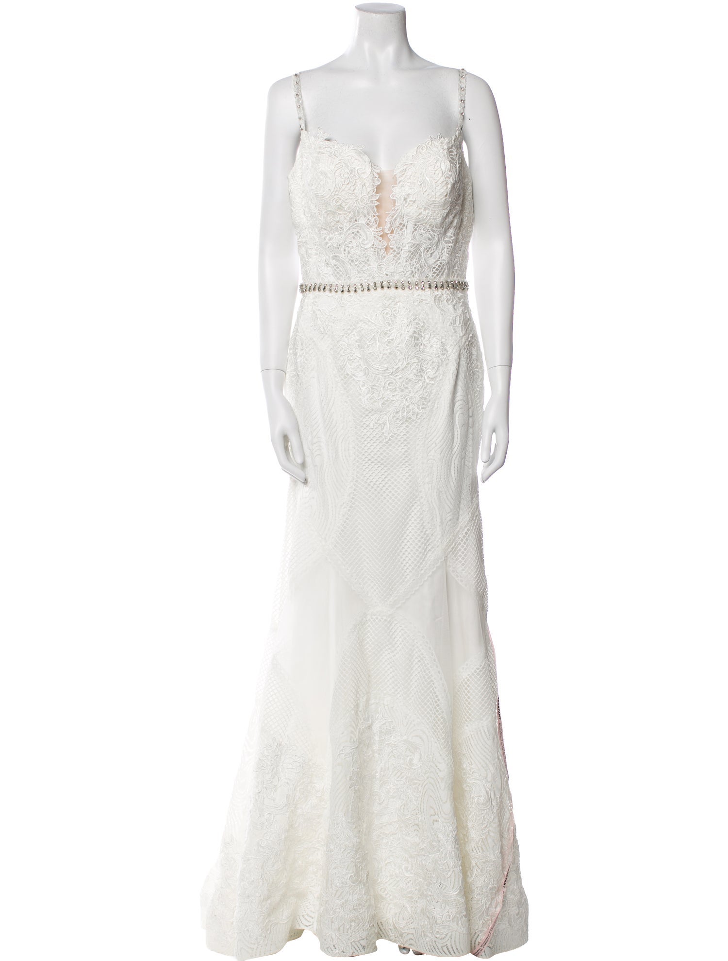 Mac Duggal Lace Pattern Long Dress