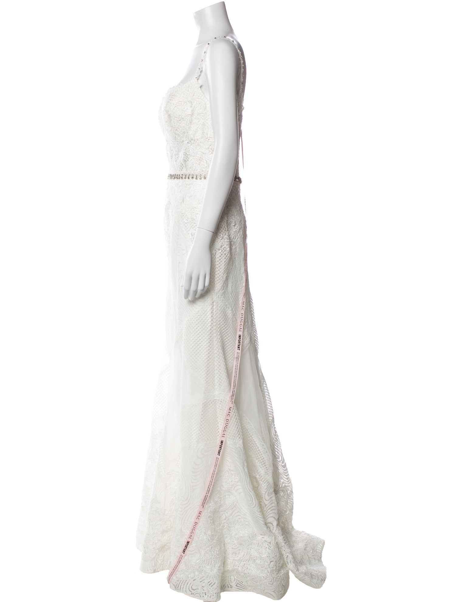 Mac Duggal Lace Pattern Long Dress