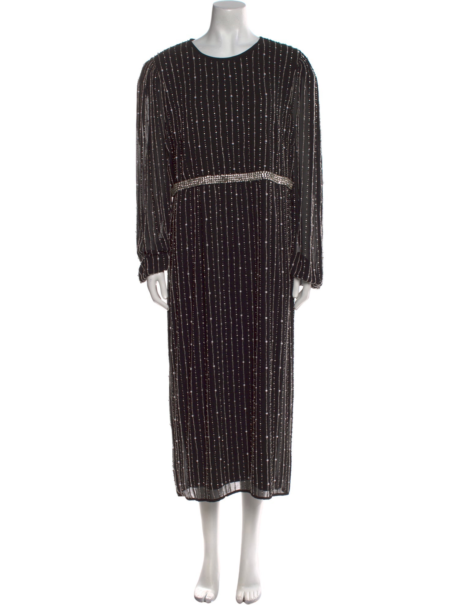 Mac Duggal Striped Long Dress