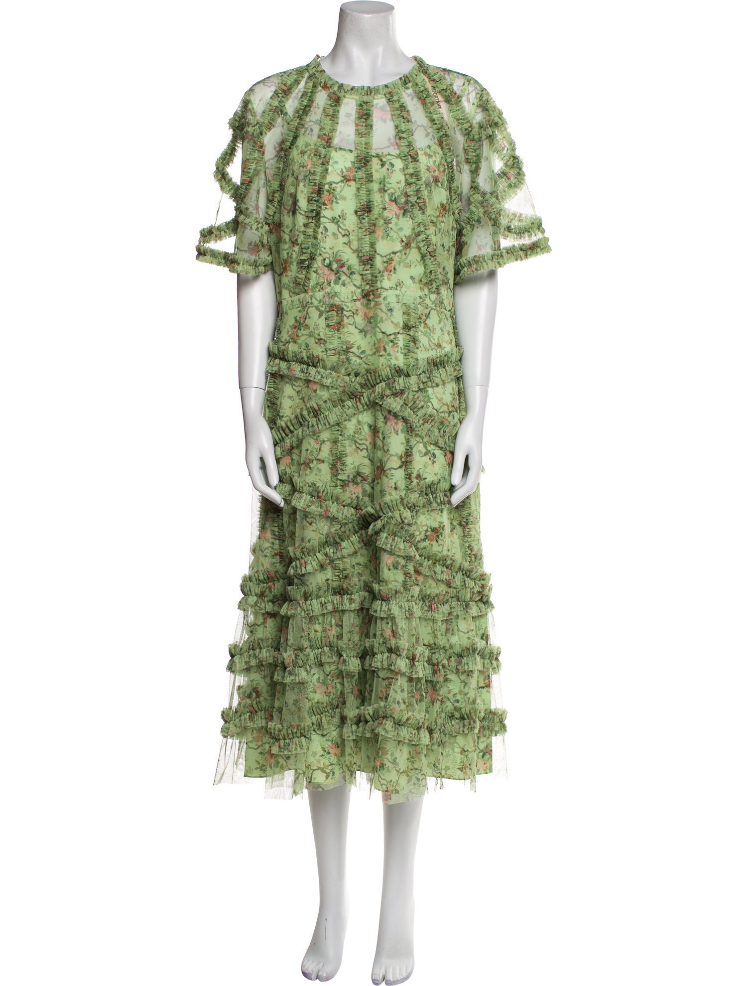 Mac Duggal Floral Print Long Dress w/ Tags