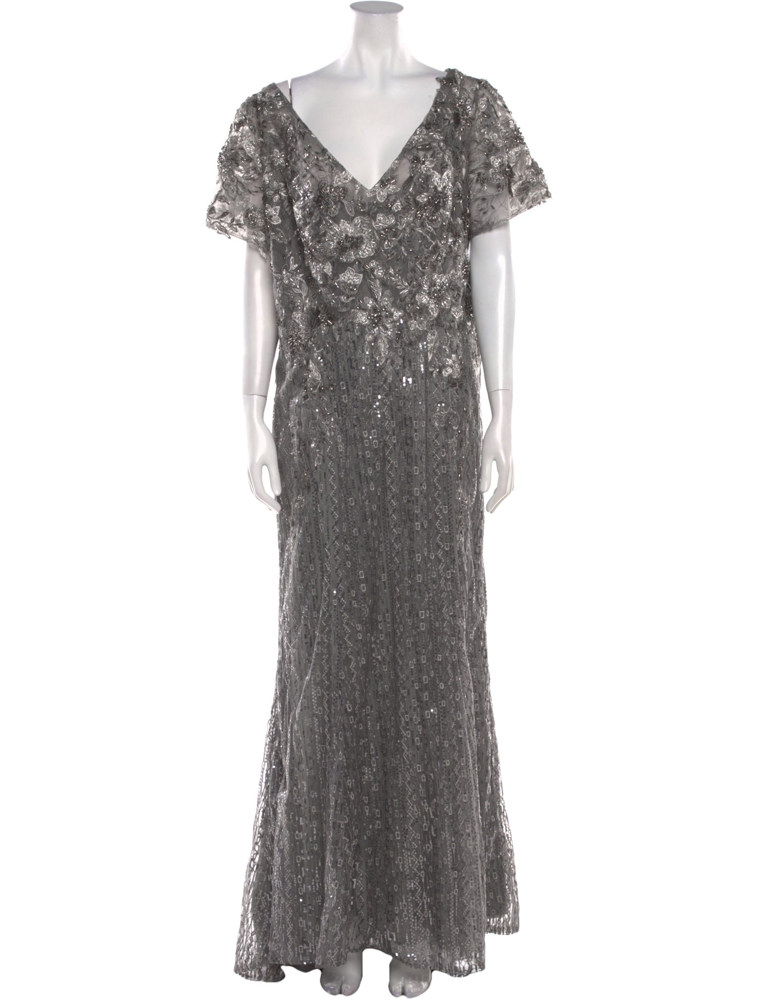 Mac Duggal Lace Pattern Long Dress