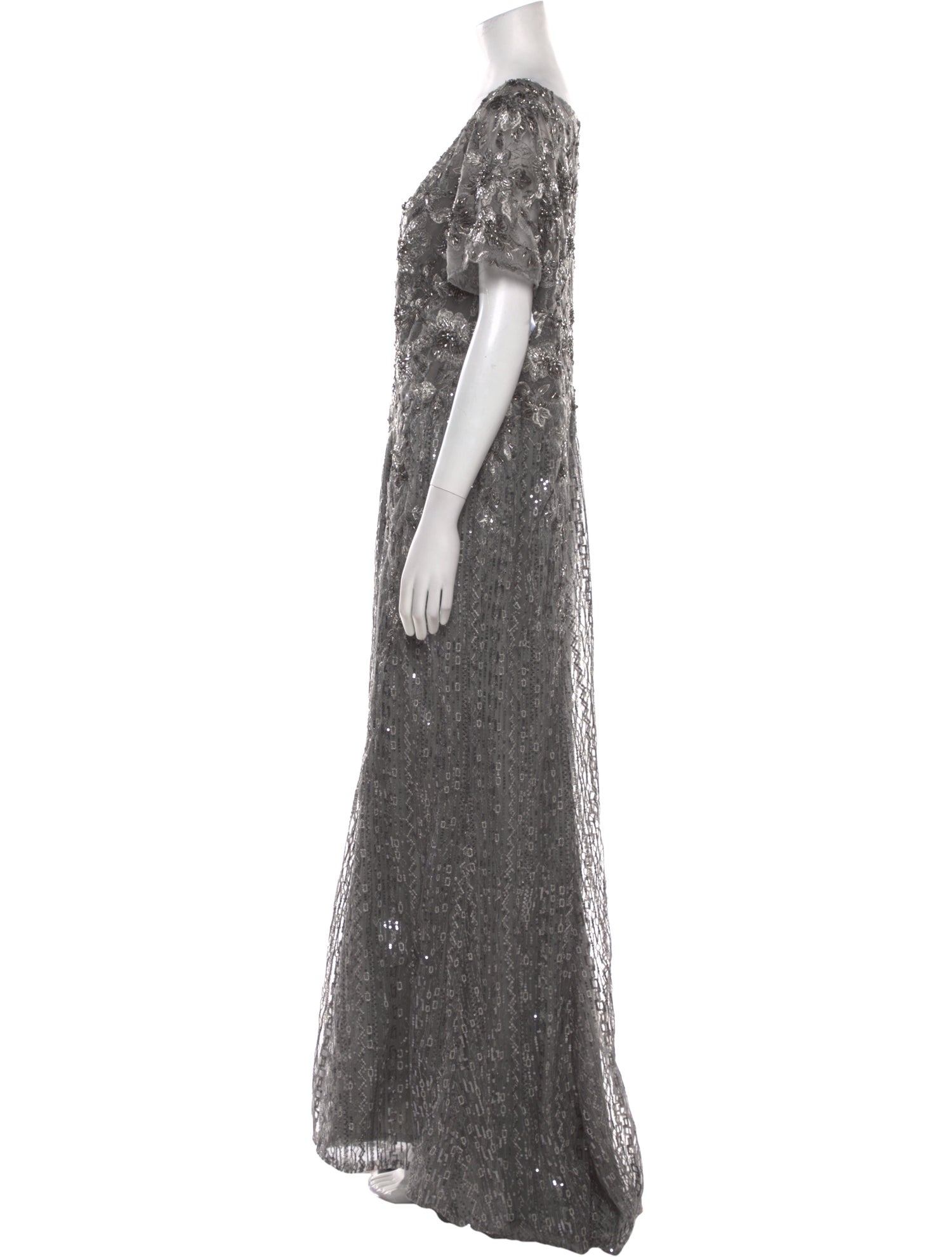 Mac Duggal Lace Pattern Long Dress