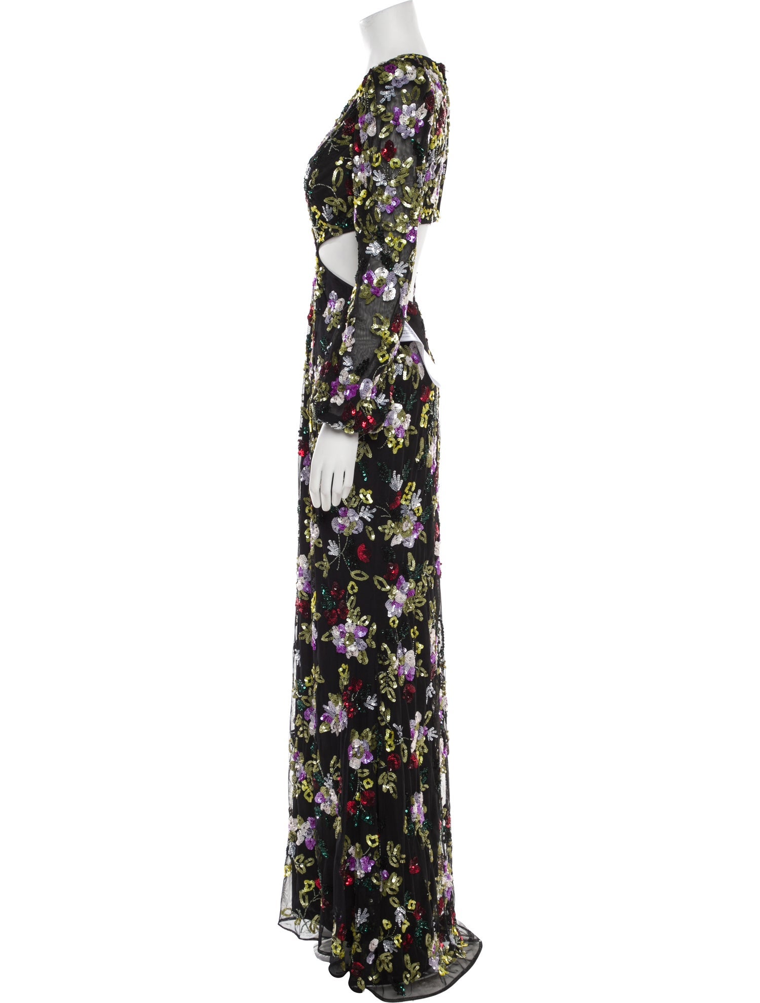 Mac Duggal Floral Print Long Dress w/ Tags