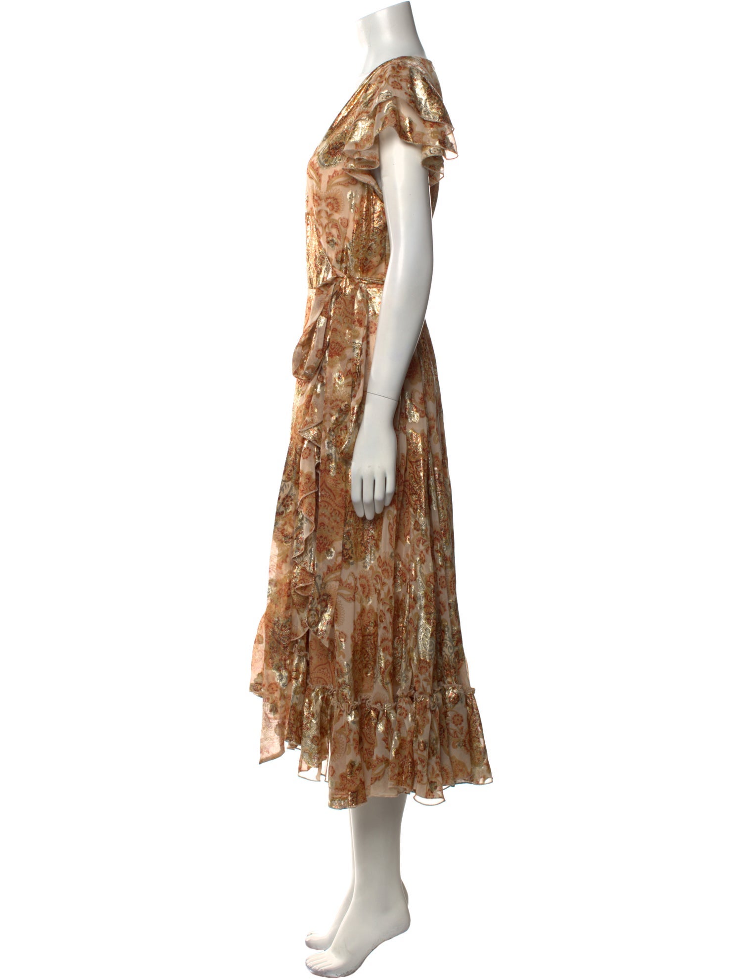 Mac Duggal Printed Midi Length Dress w/ Tags