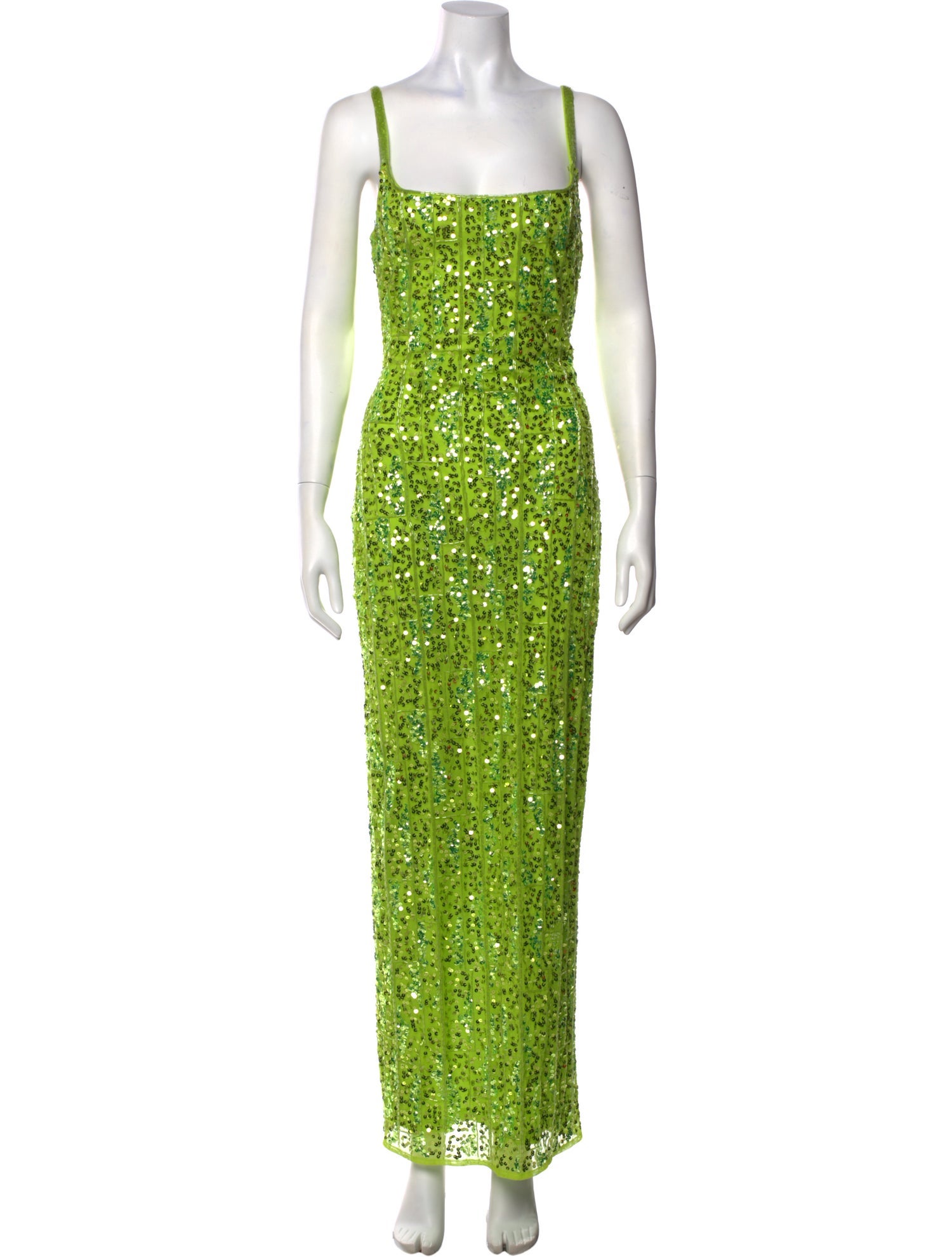 Mac Duggal Square Neckline Midi Length Dress