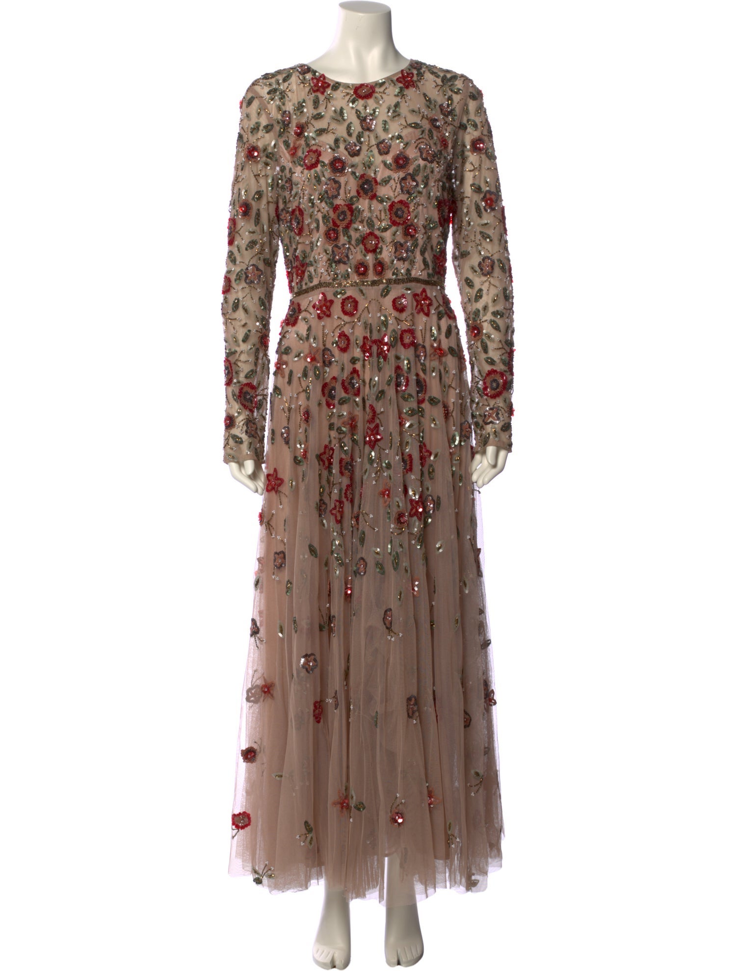 Mac Duggal Floral Print Long Dress