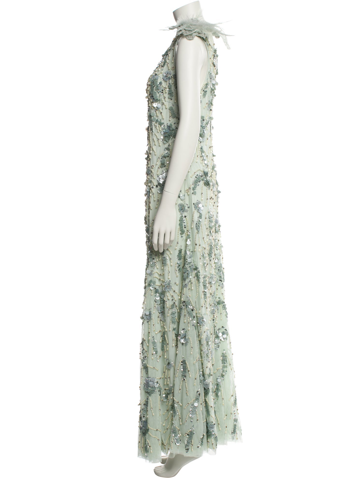 Mac Duggal Floral Print Long Dress