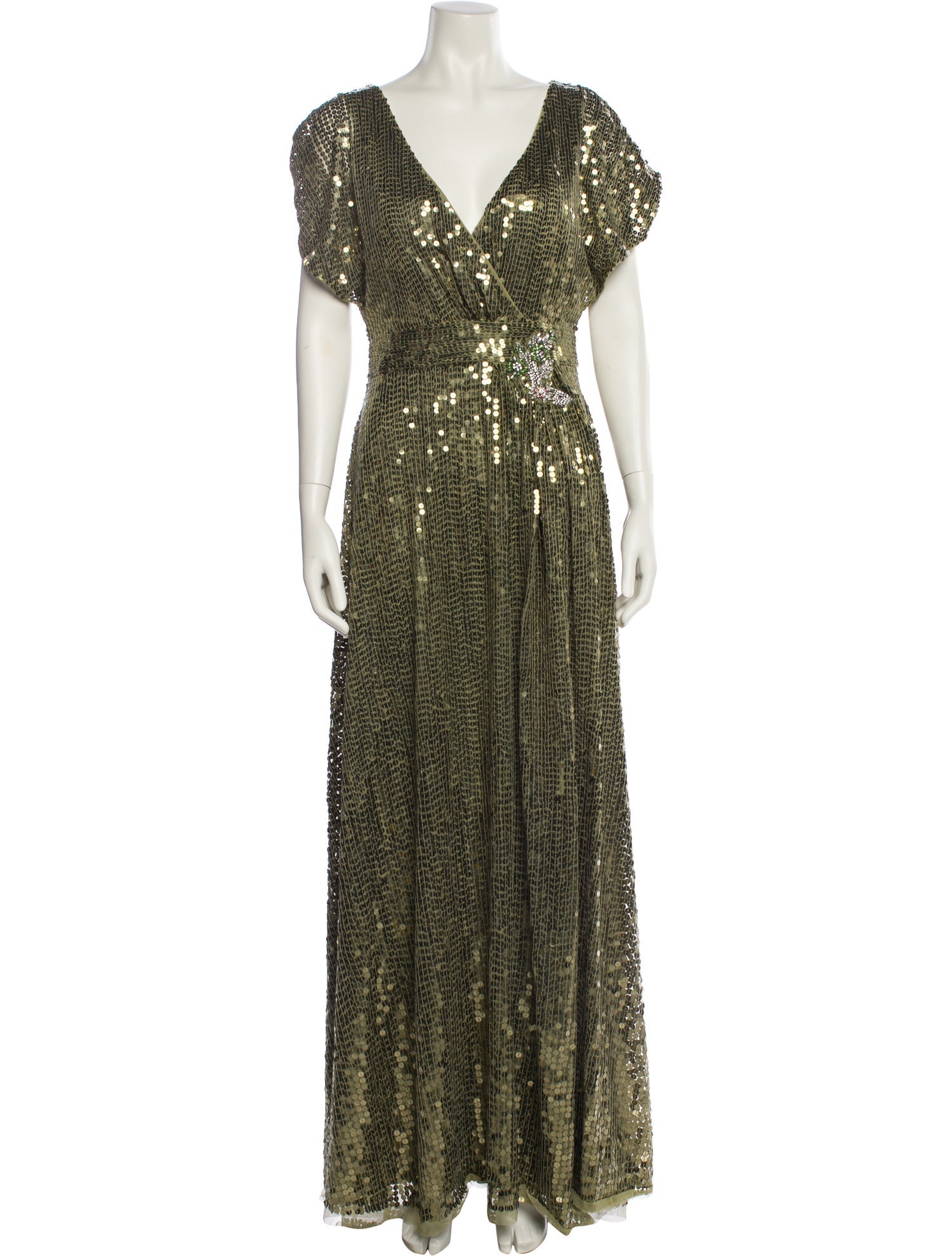 Mac Duggal V-Neck Long Dress