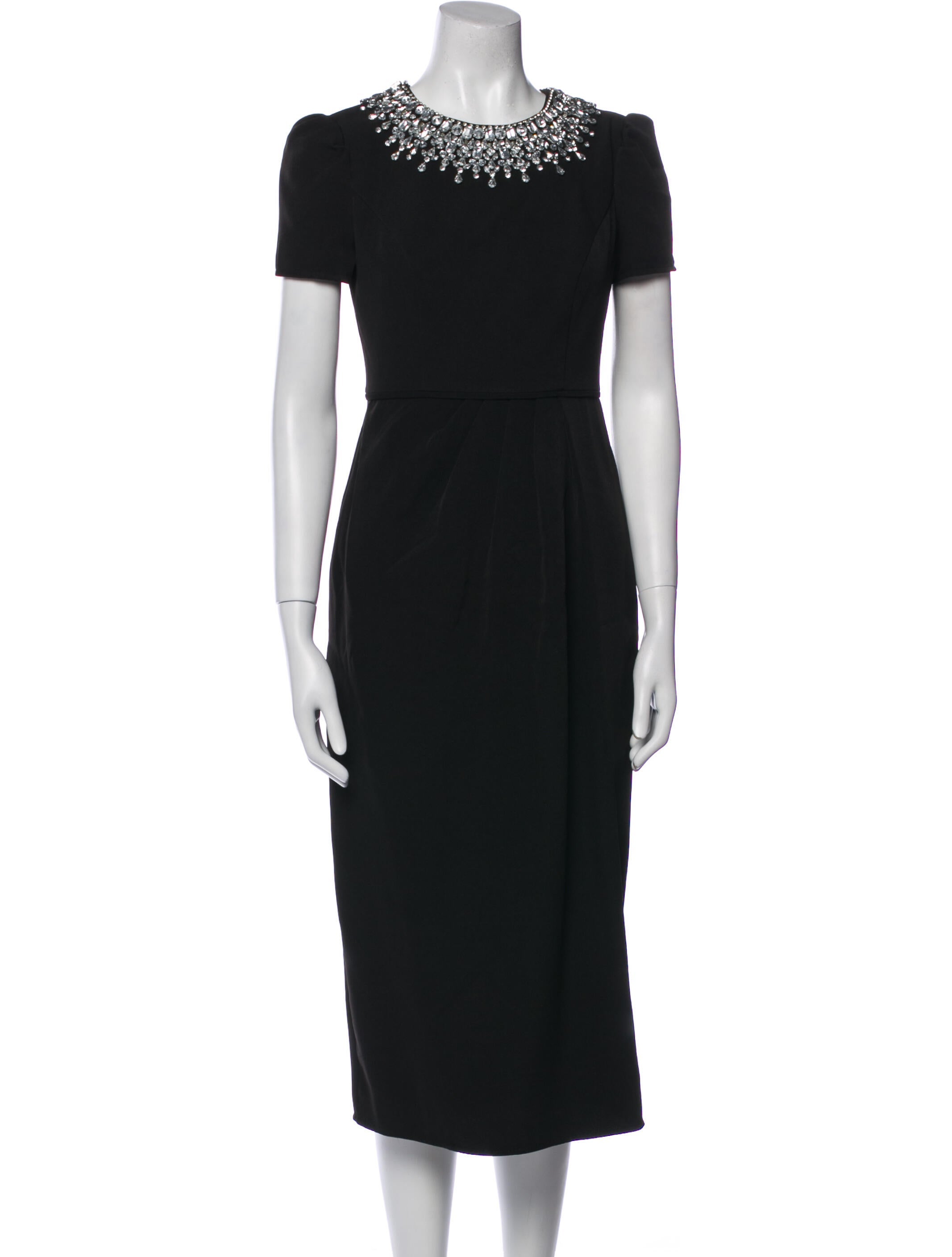 Mac Duggal Crew Neck Midi Length Dress