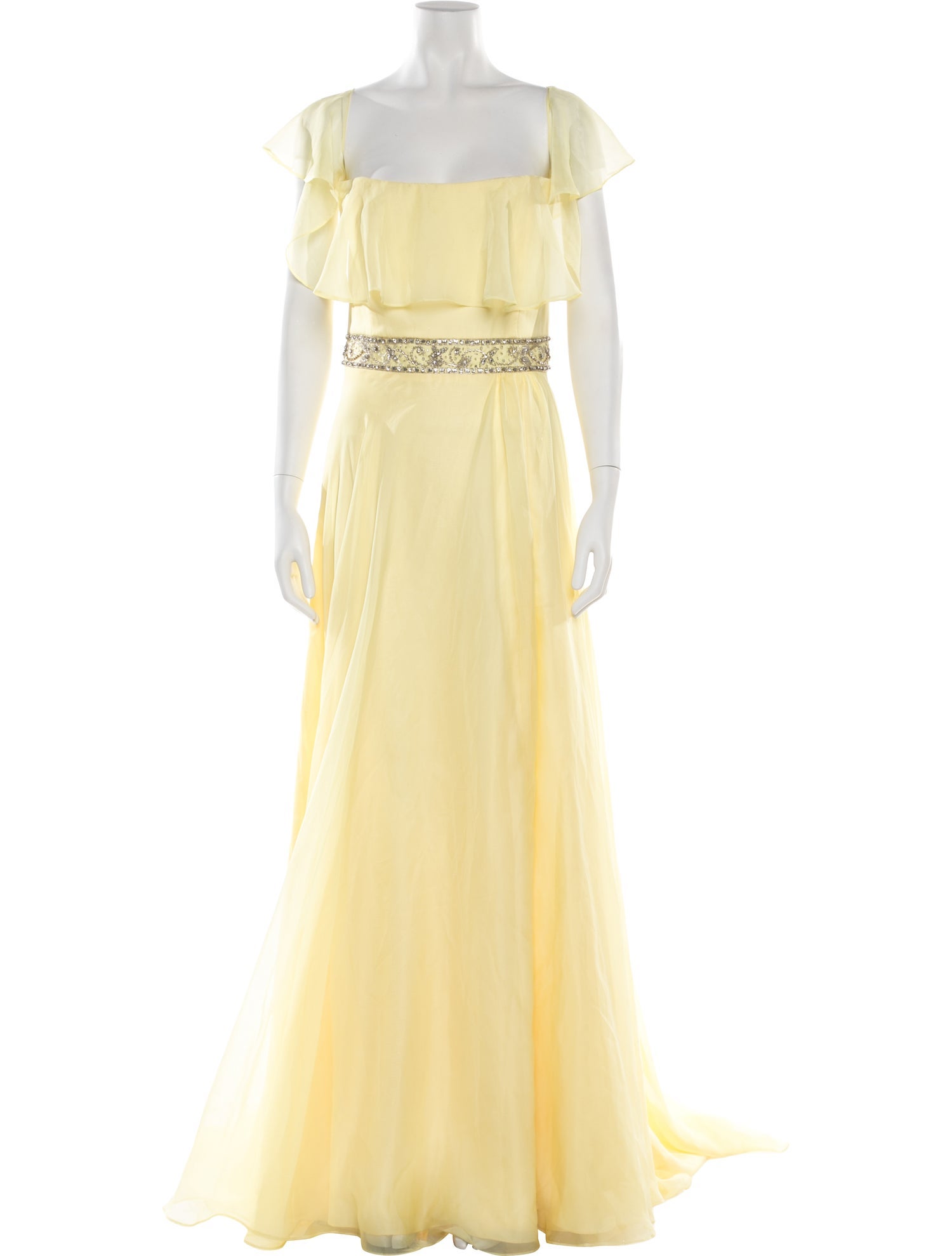 Mac Duggal Square Neckline Long Dress
