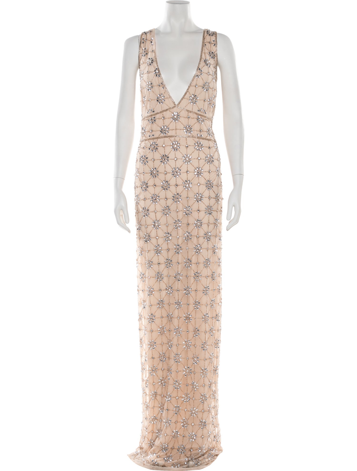 Mac Duggal Lace Pattern Long Dress