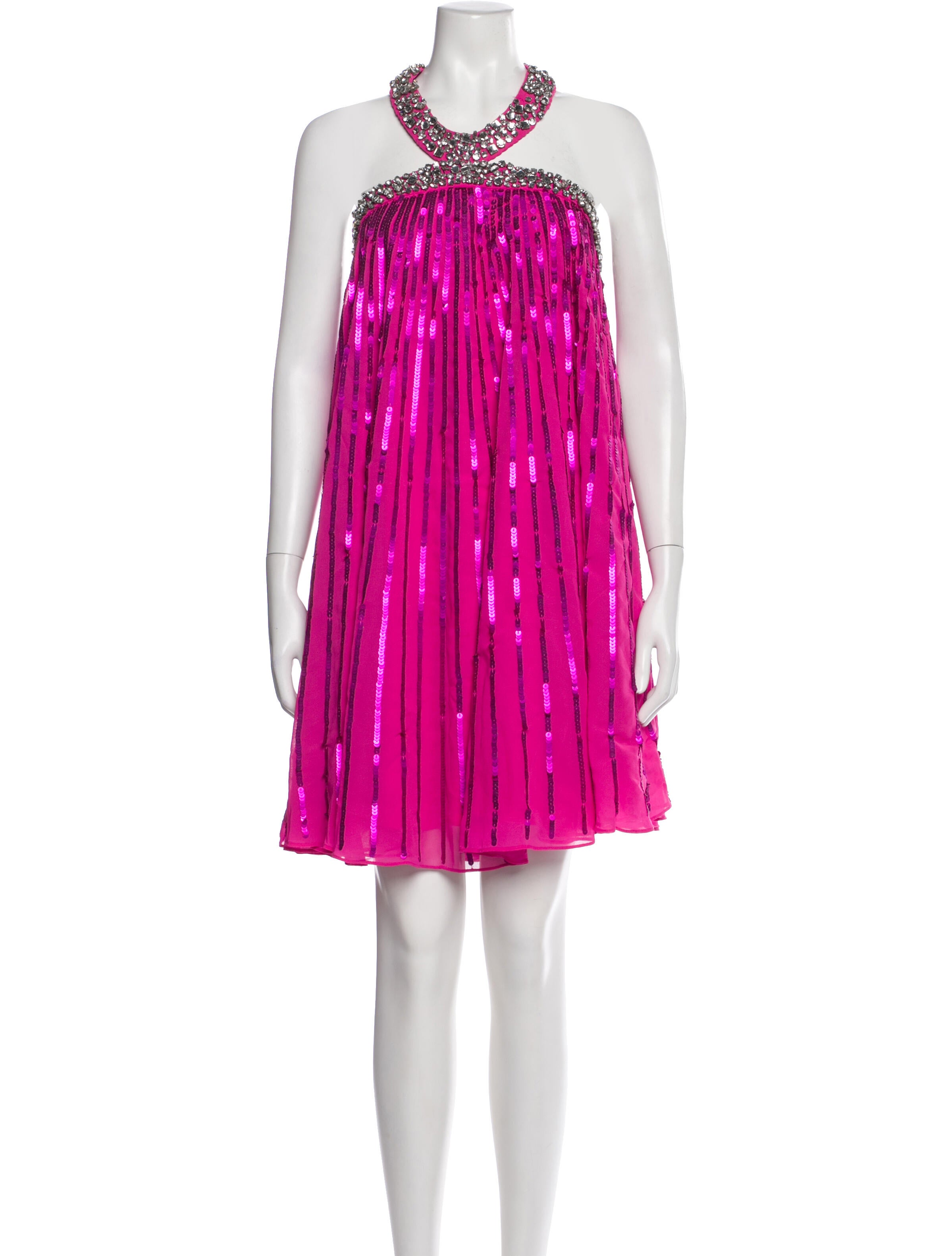 Mac Duggal Striped Midi Length Dress