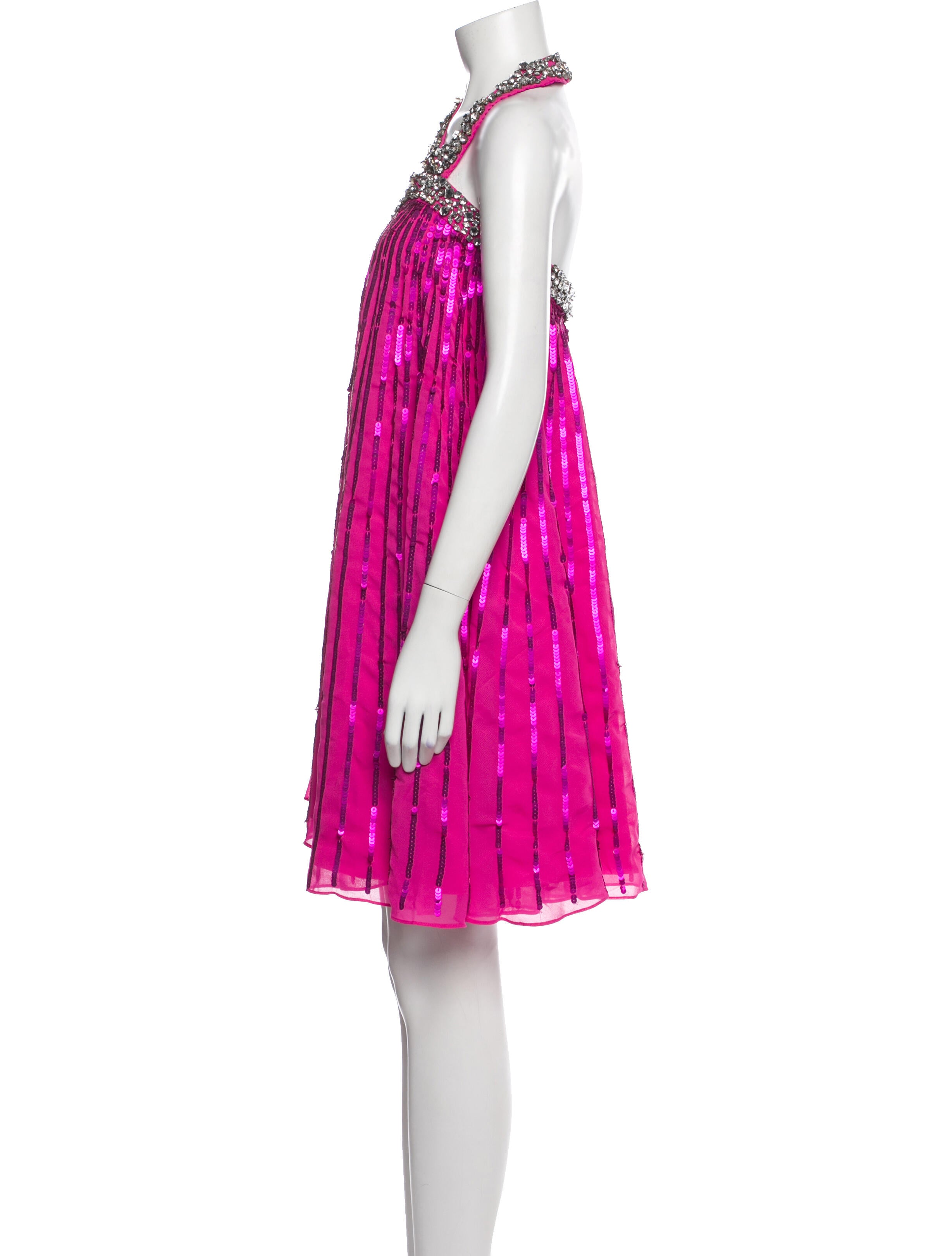 Mac Duggal Striped Midi Length Dress