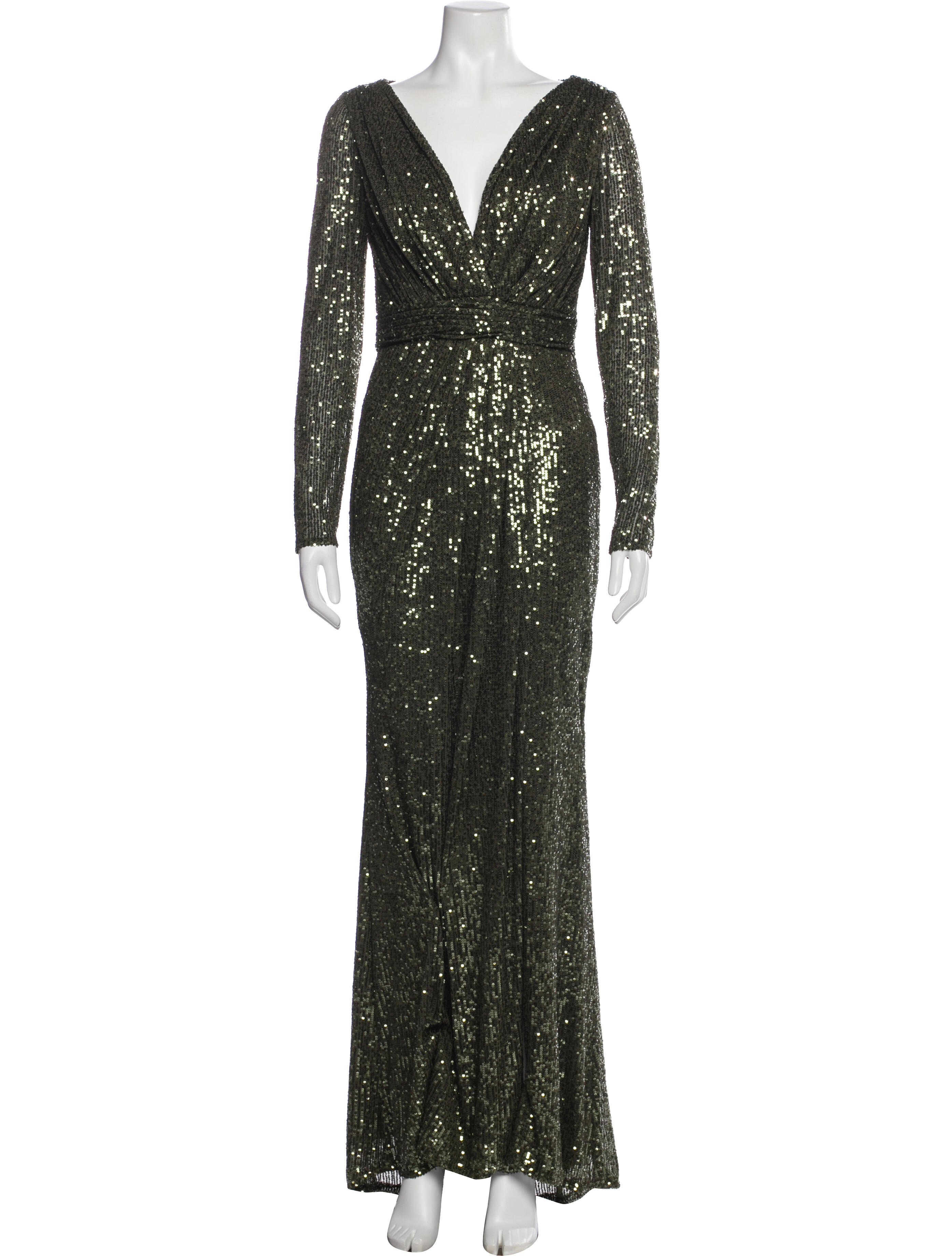 Mac Duggal V-Neck Long Dress