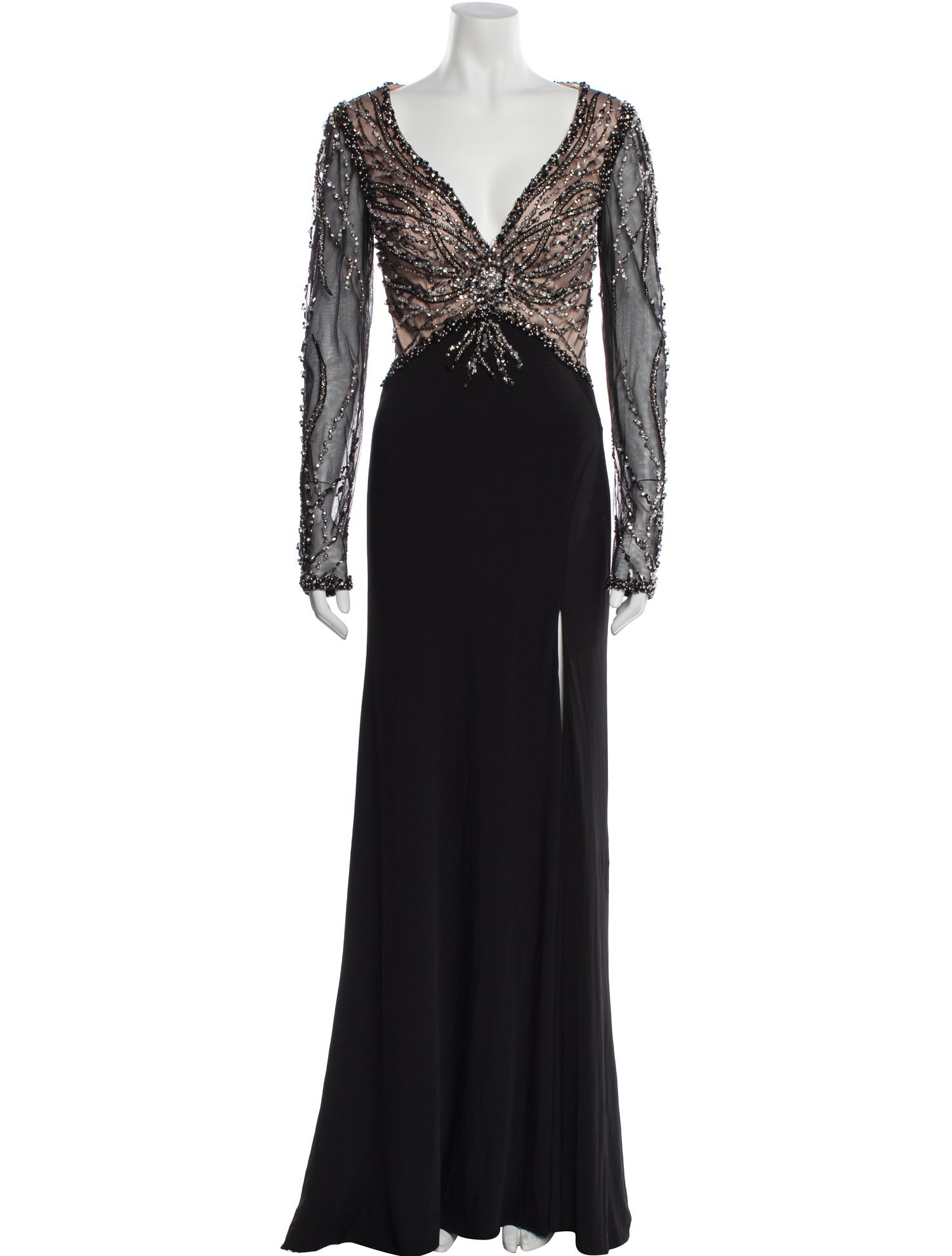 Mac Duggal V-Neck Long Dress