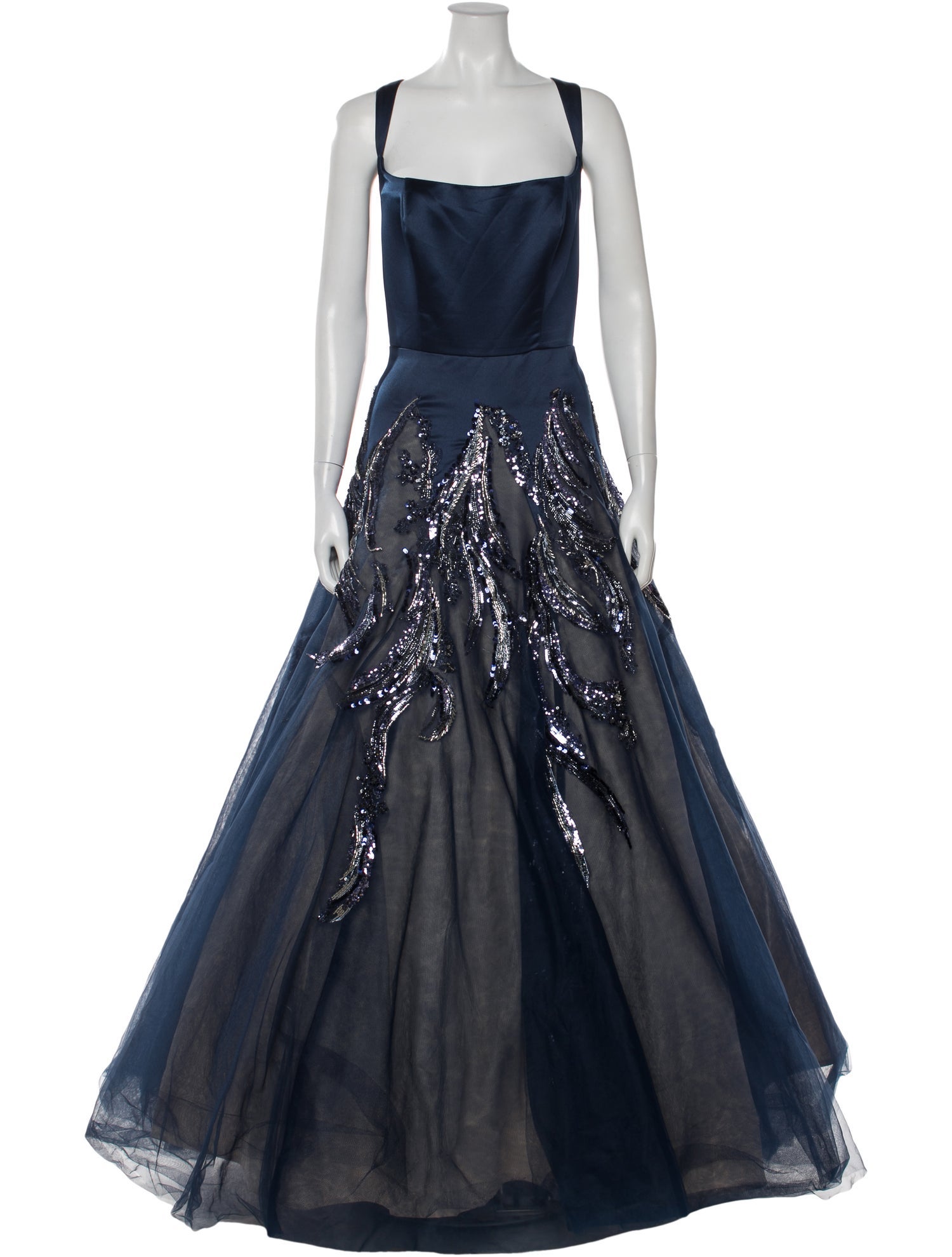 Mac Duggal Square Neckline Long Dress