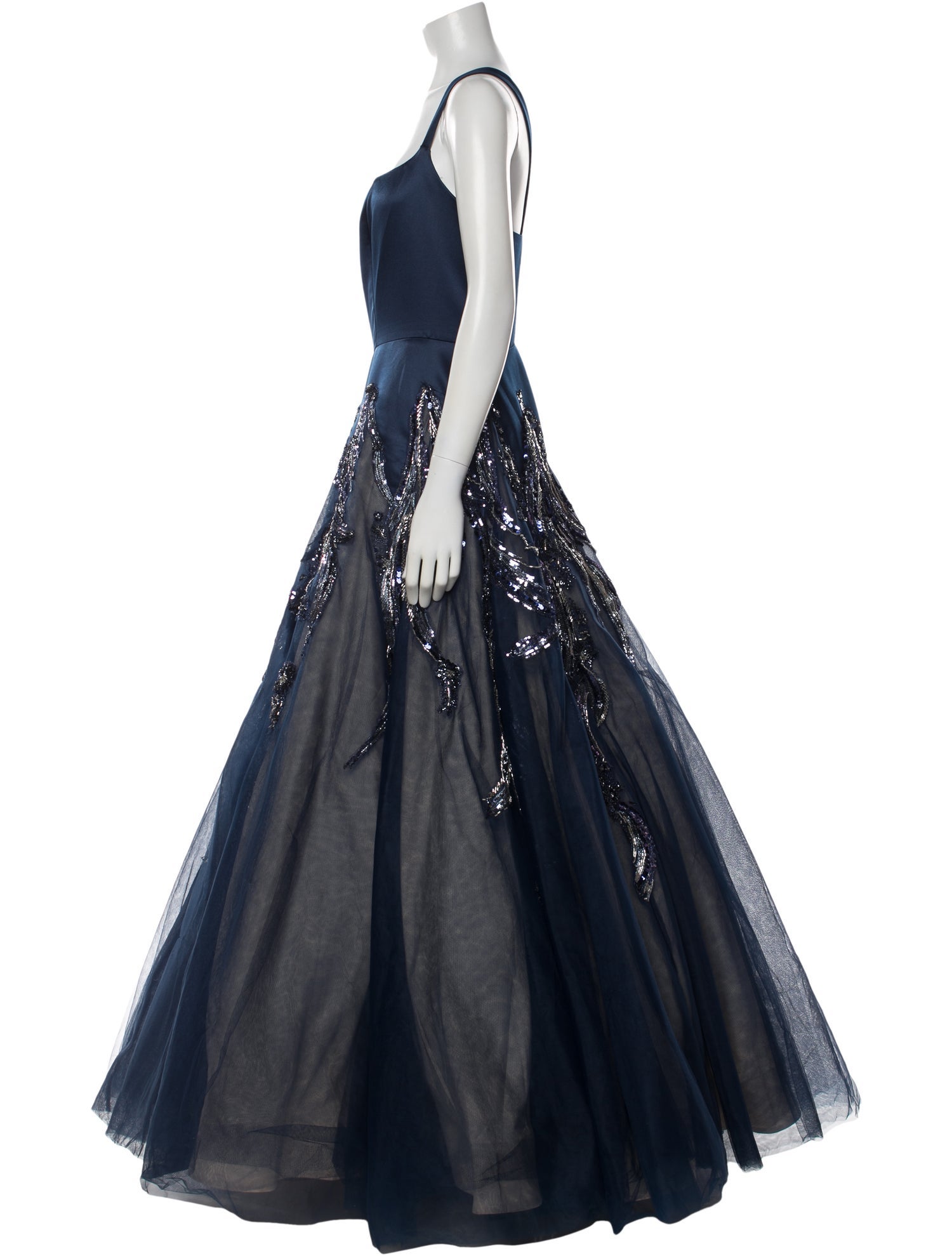 Mac Duggal Square Neckline Long Dress