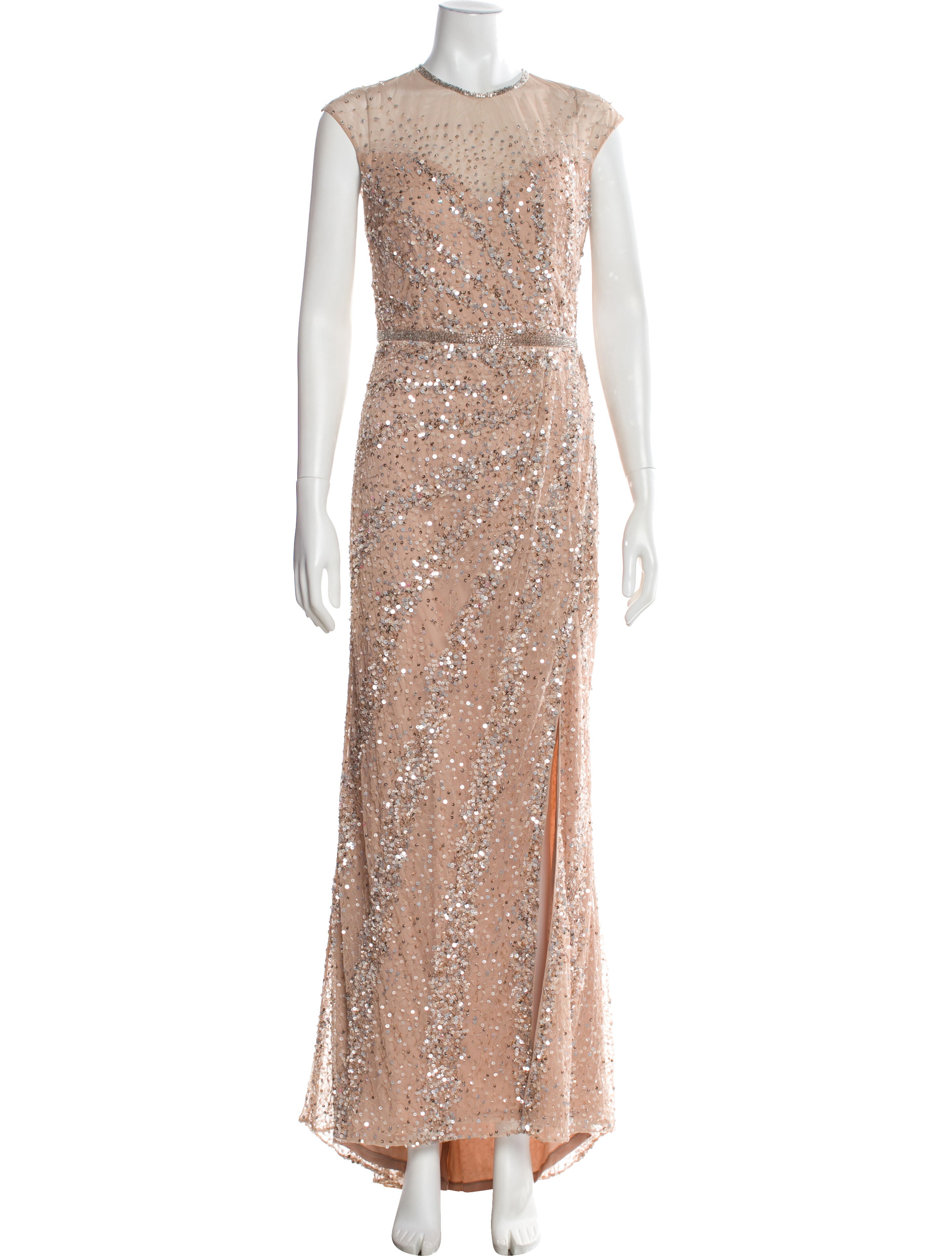 Mac Duggal Crew Neck Long Dress