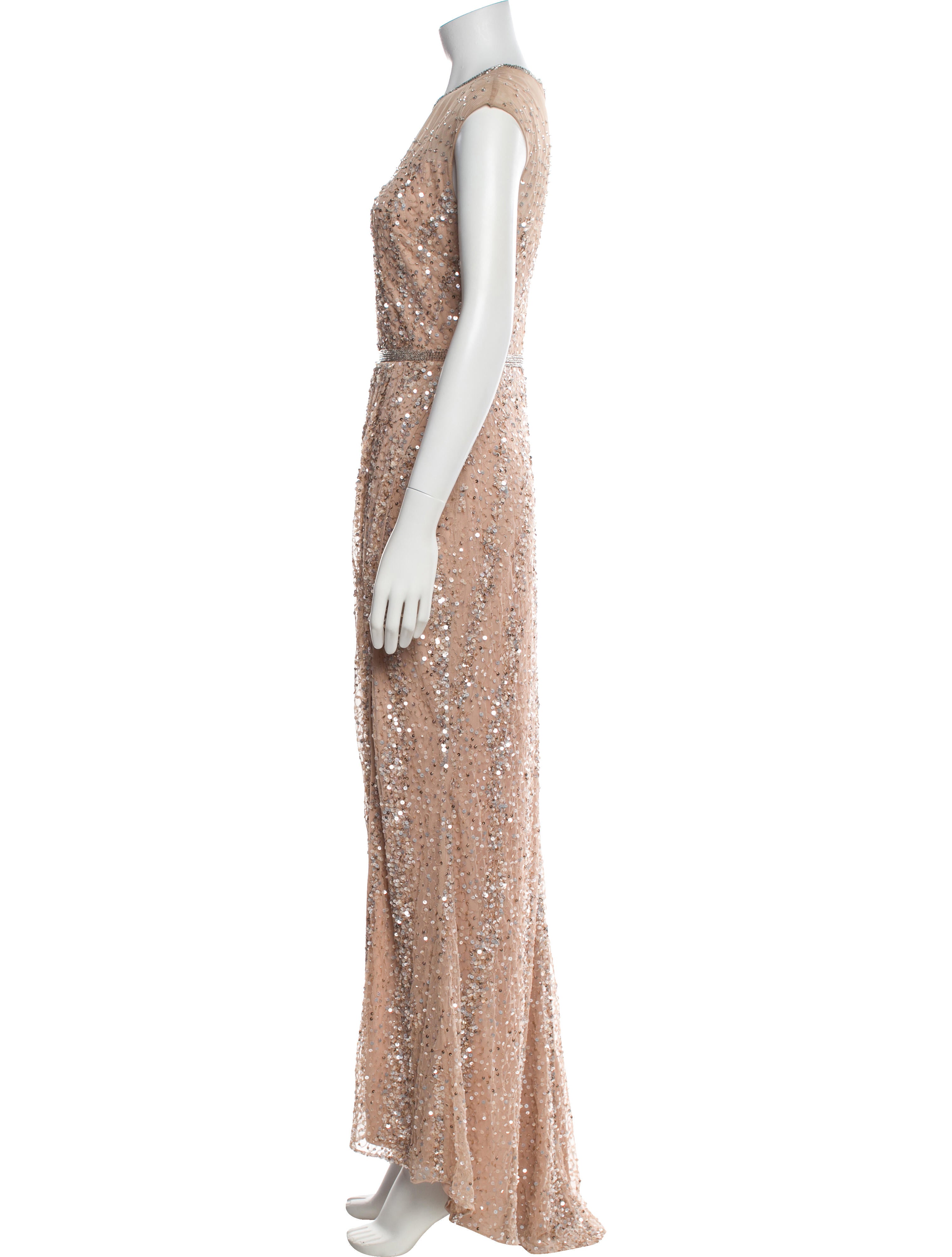 Mac Duggal Crew Neck Long Dress