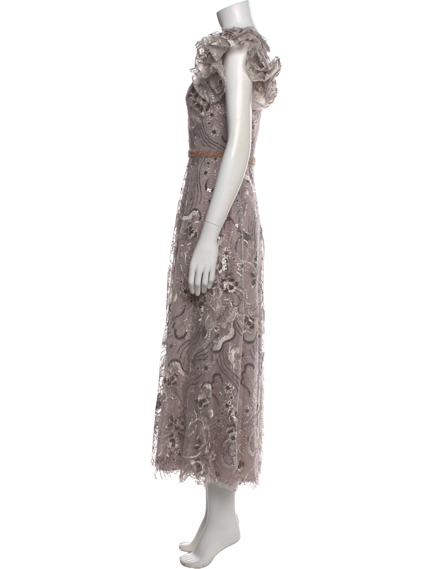 Mac Duggal Lace Pattern Long Dress