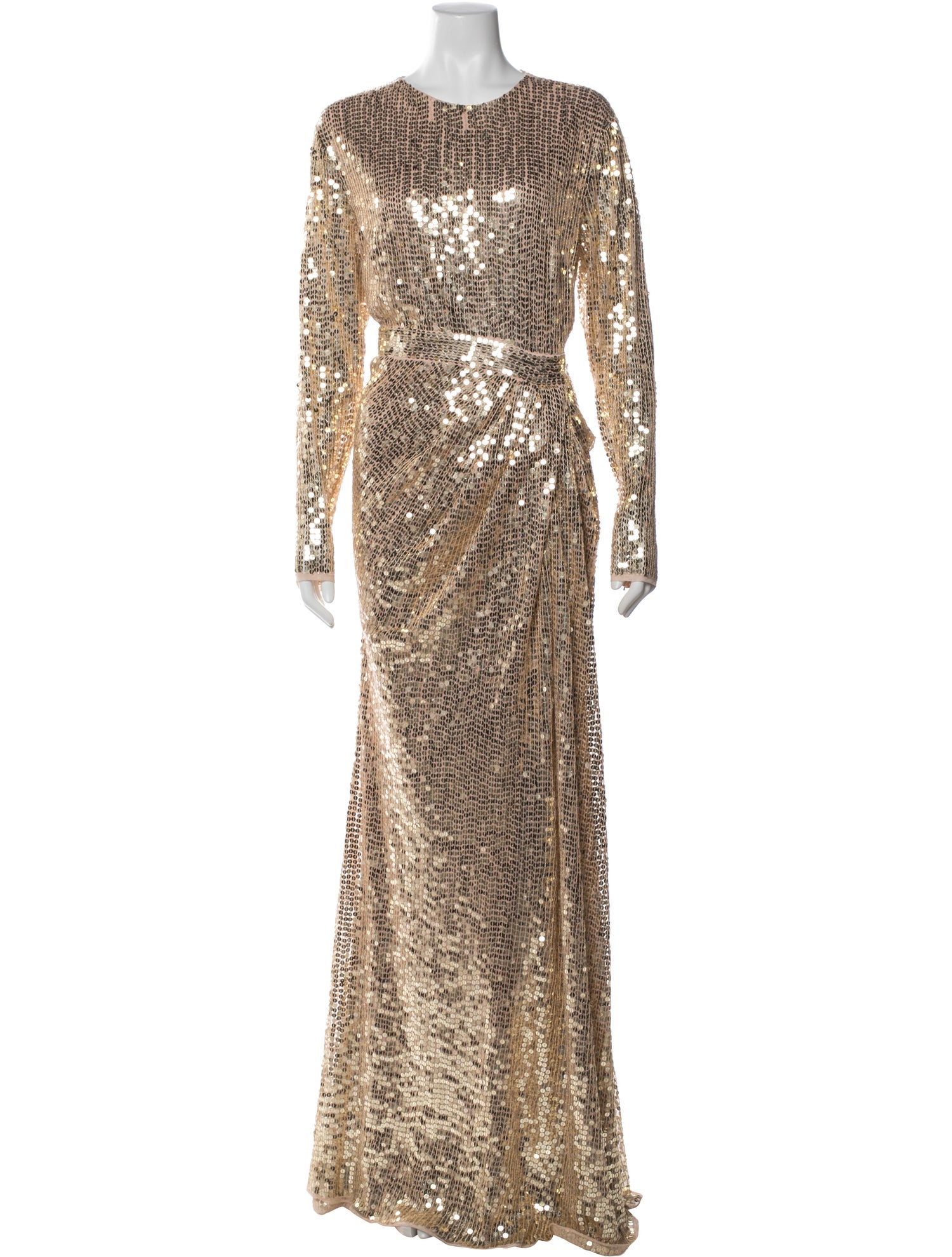 Mac Duggal Crew Neck Long Dress