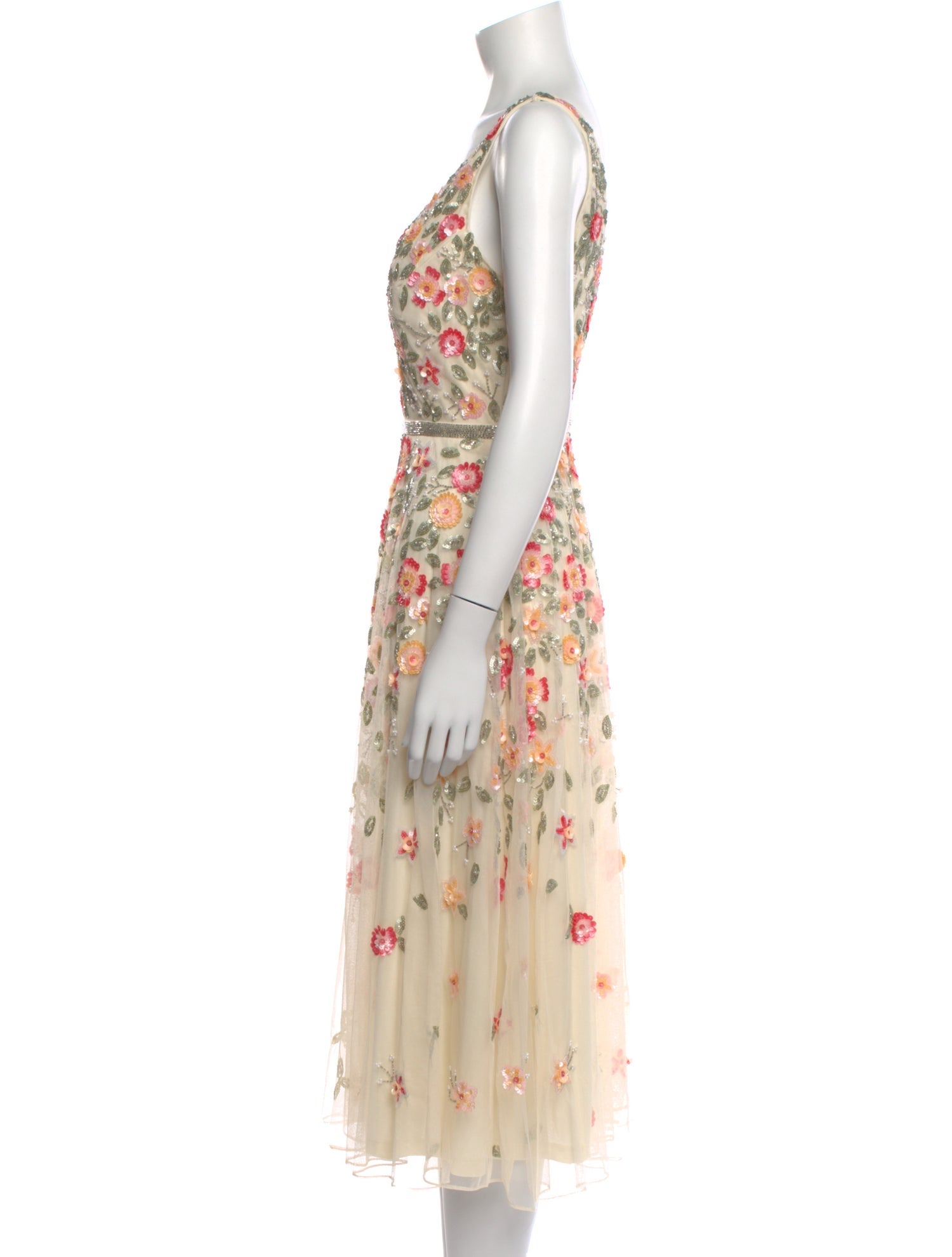 Mac Duggal Lace Pattern Midi Length Dress