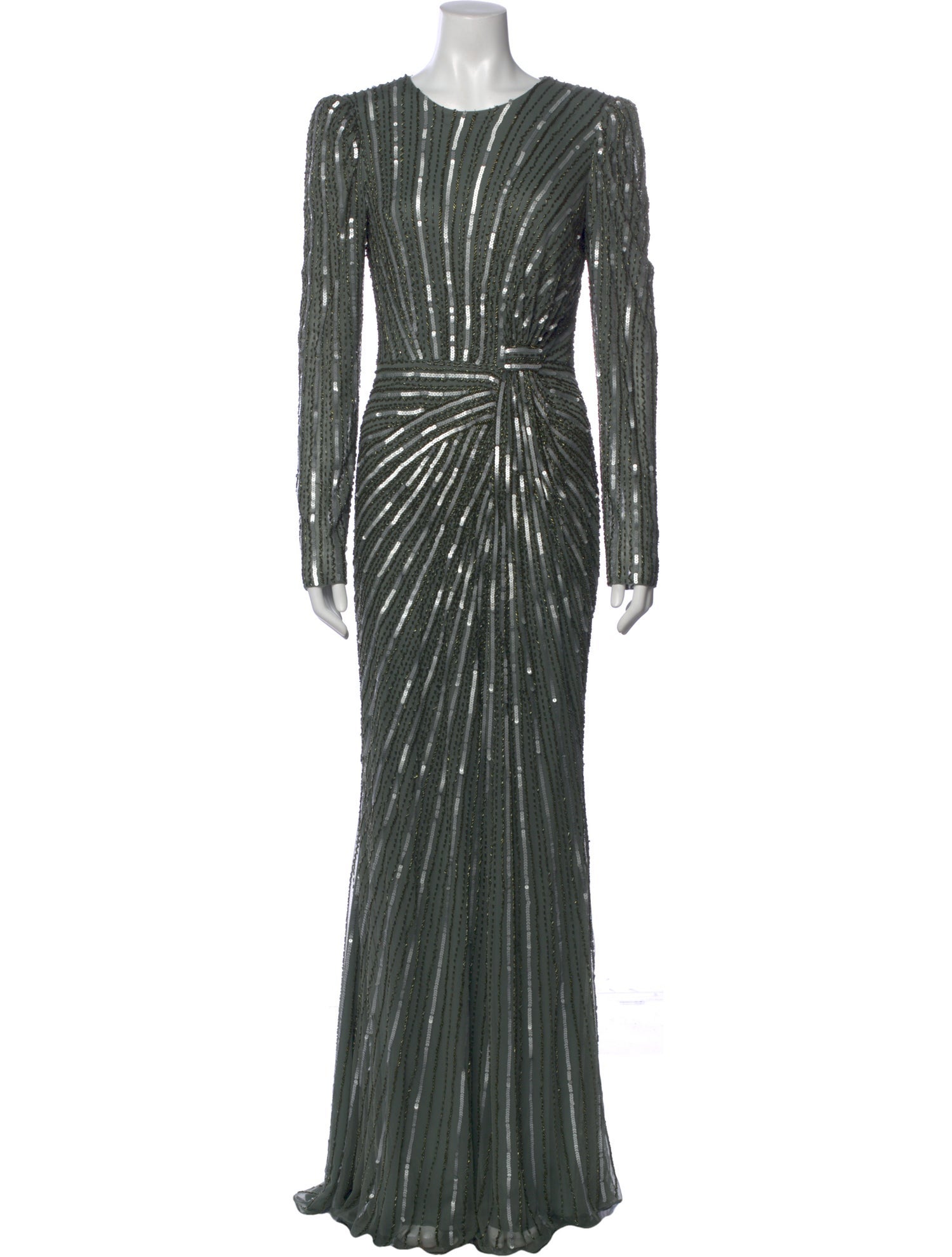 Mac Duggal Crew Neck Long Dress