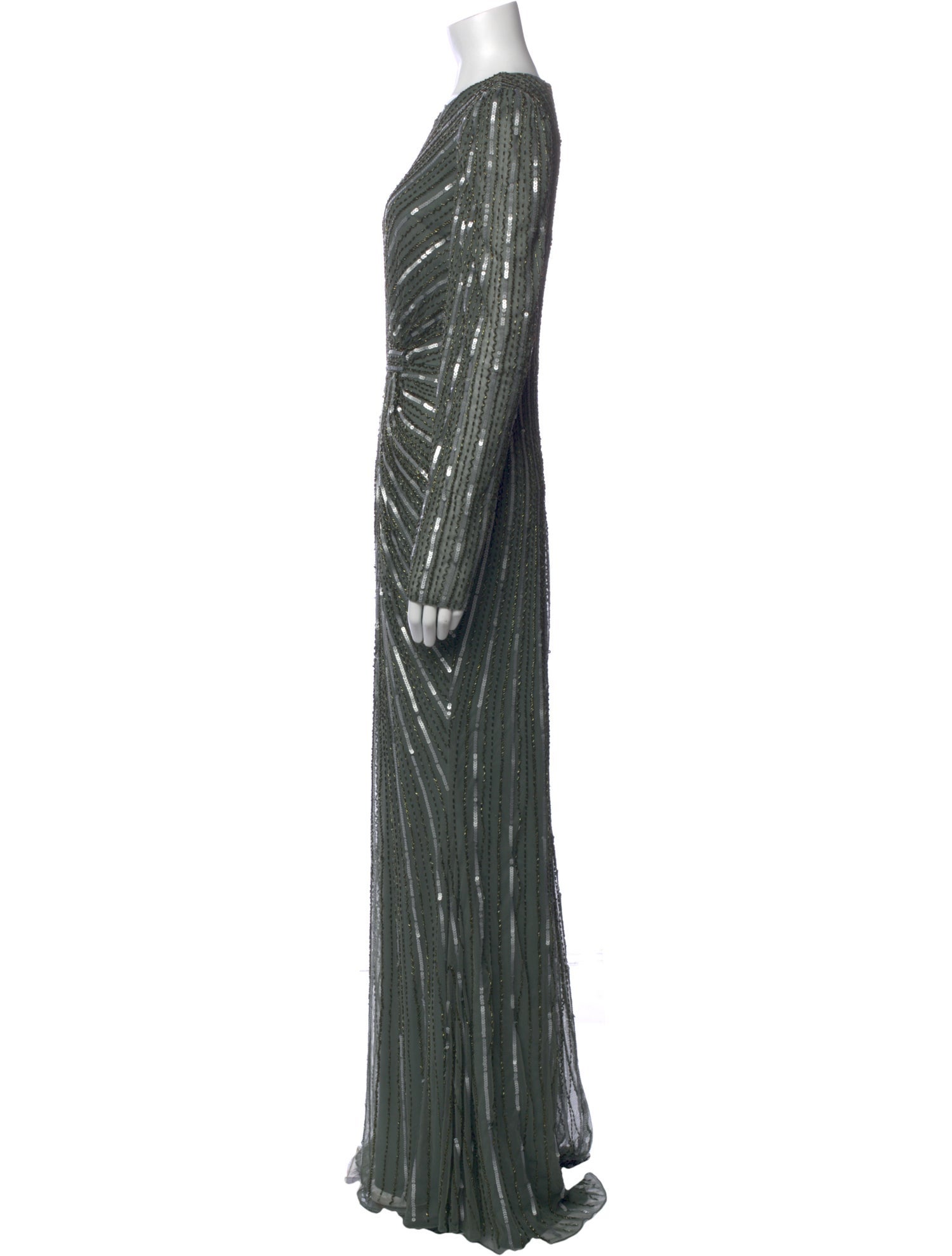 Mac Duggal Crew Neck Long Dress