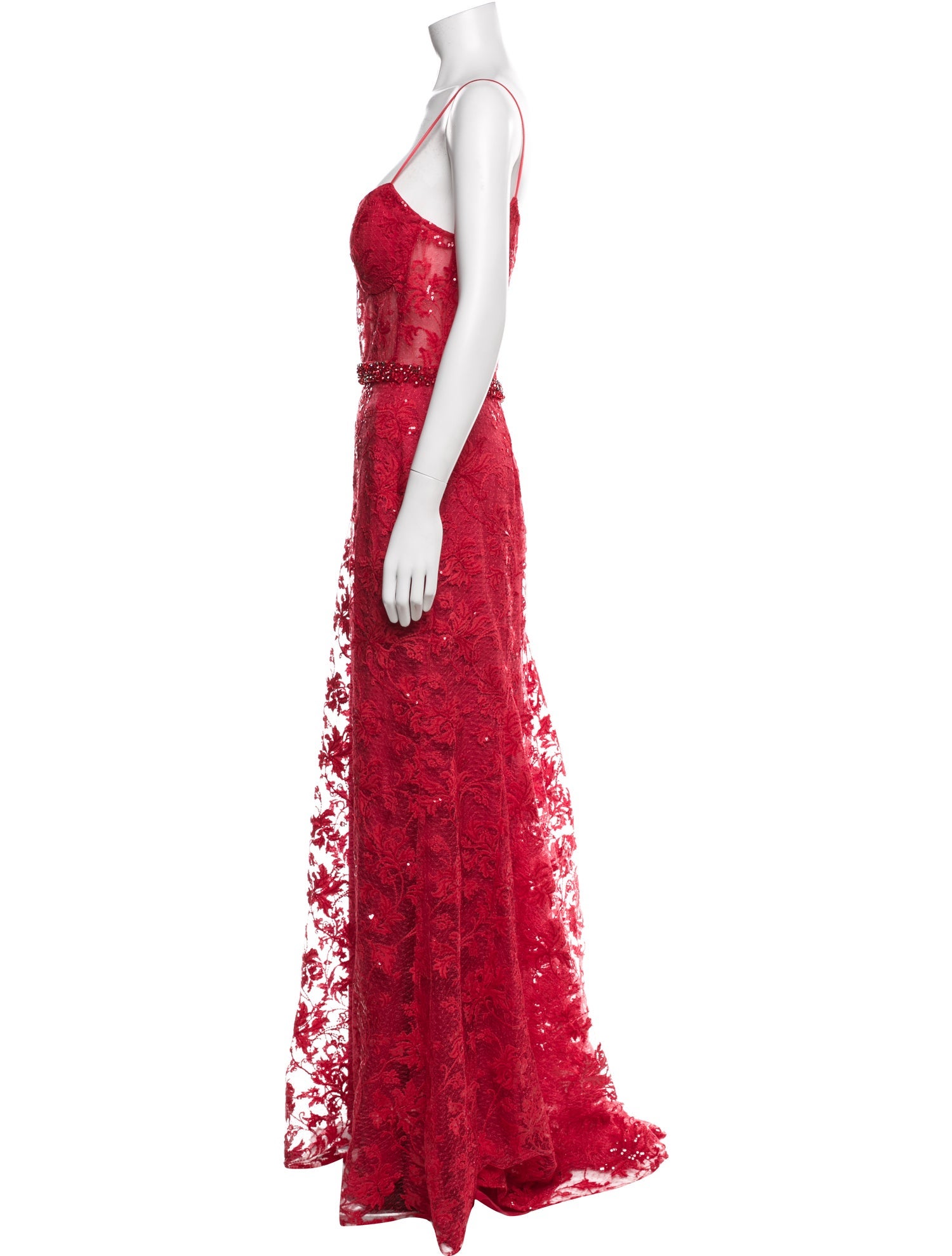 Mac Duggal Lace Pattern Long Dress