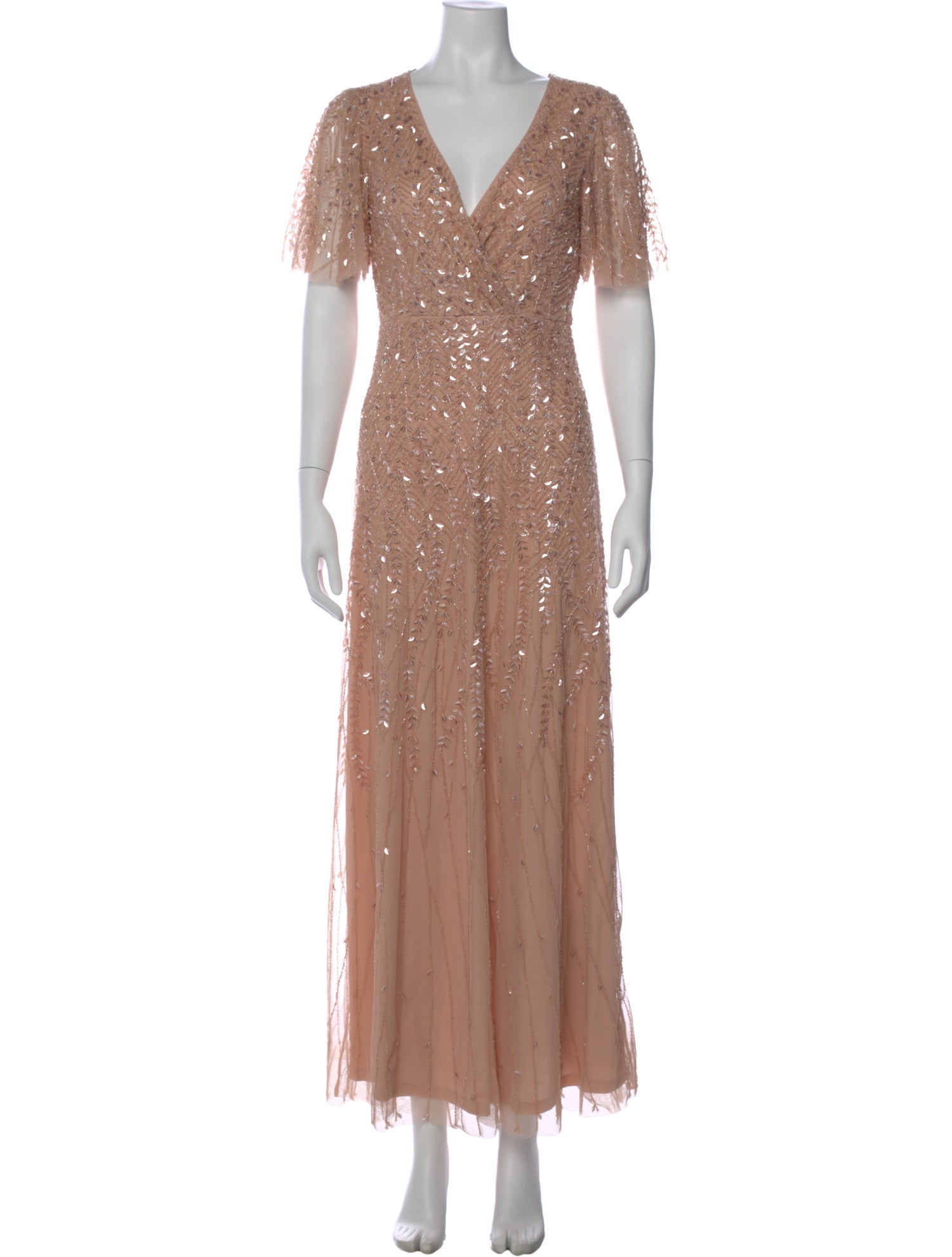 Mac Duggal V-Neck Long Dress