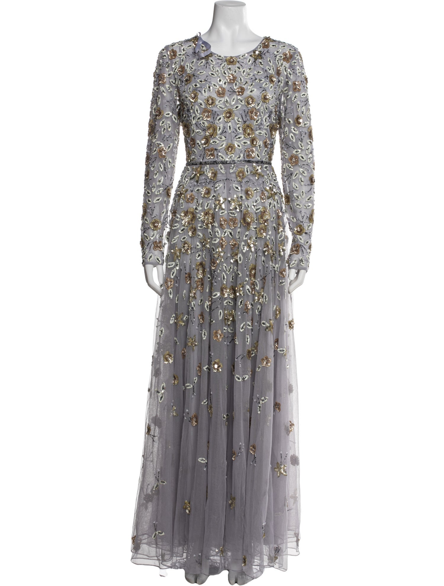 Mac Duggal Floral Print Long Dress