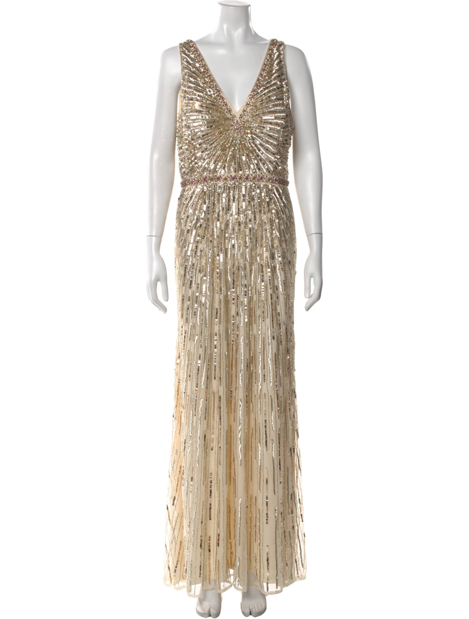 Mac Duggal V-Neck Long Dress