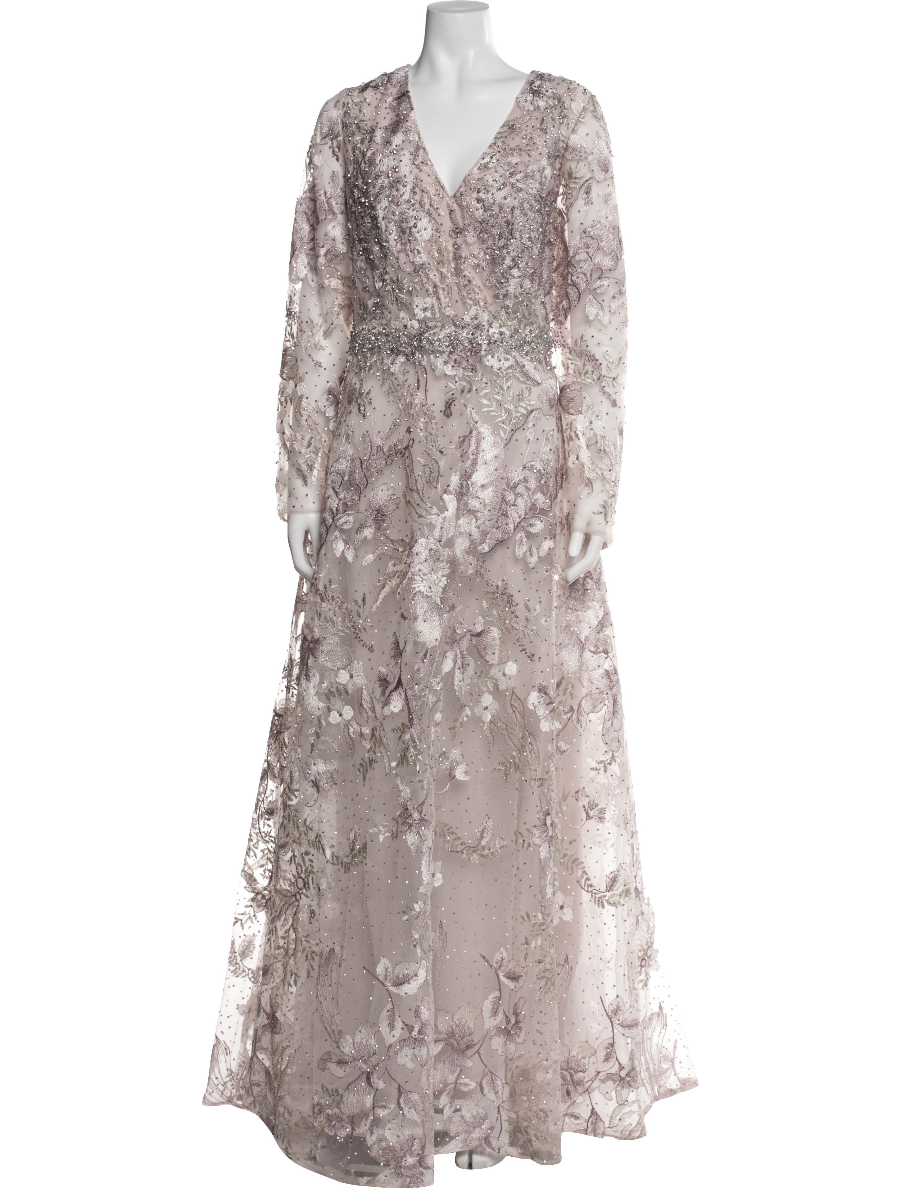 Mac Duggal Floral Print Long Dress w/ Tags