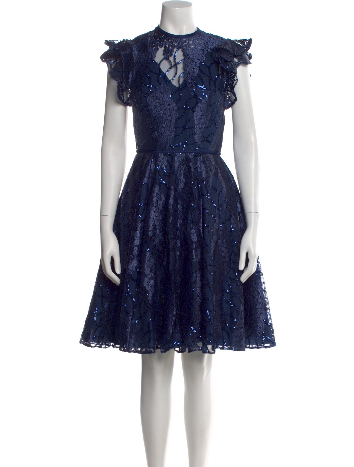 Mac Duggal Lace Pattern Knee-Length Dress
