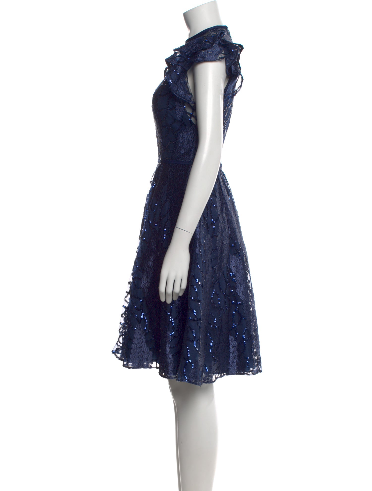 Mac Duggal Lace Pattern Knee-Length Dress