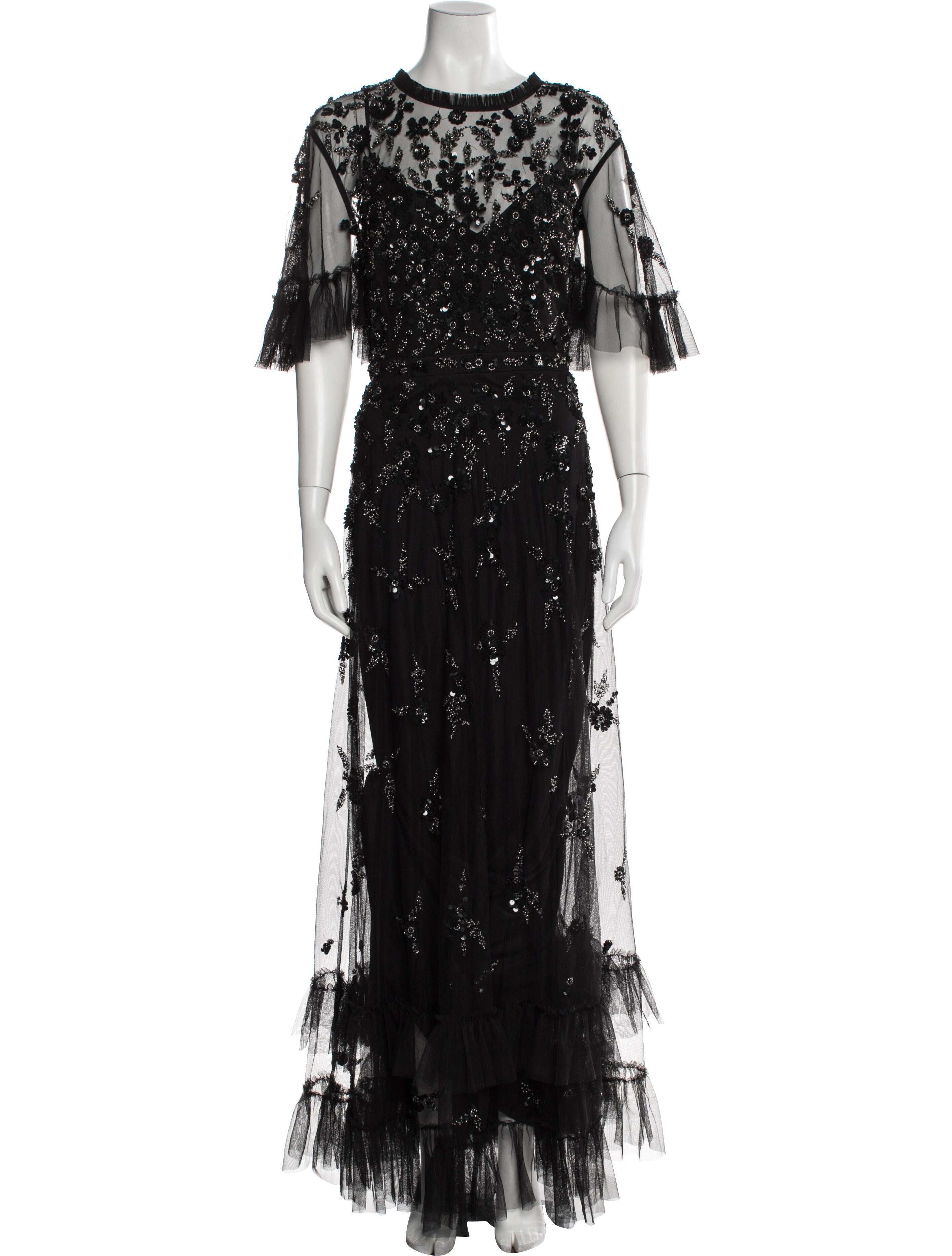 Mac Duggal Lace Pattern Long Dress