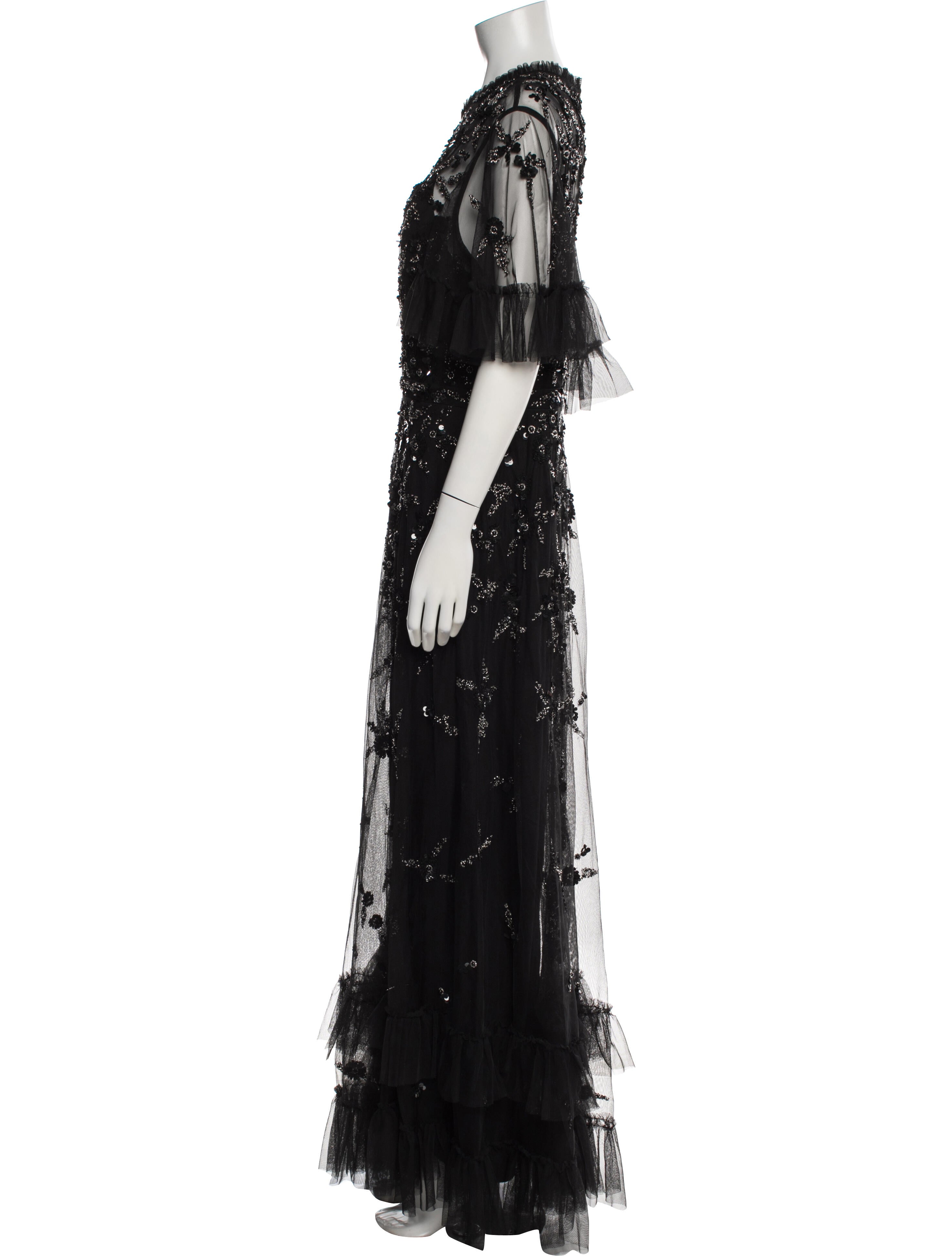 Mac Duggal Lace Pattern Long Dress