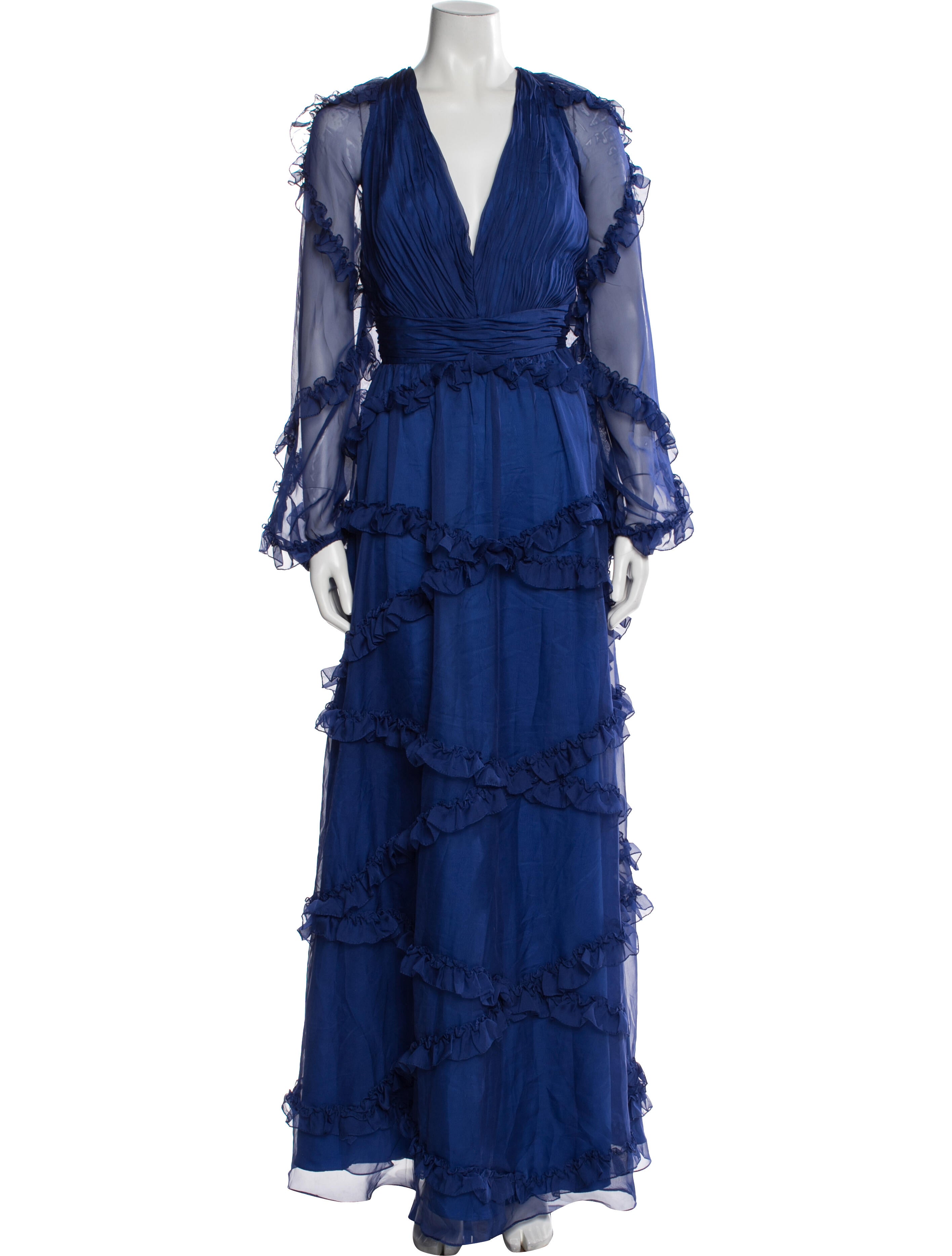 Mac Duggal V-Neck Long Dress