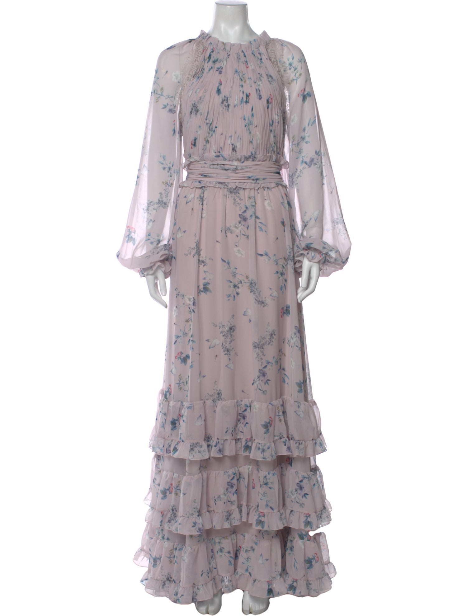 Mac Duggal Floral Print Long Dress