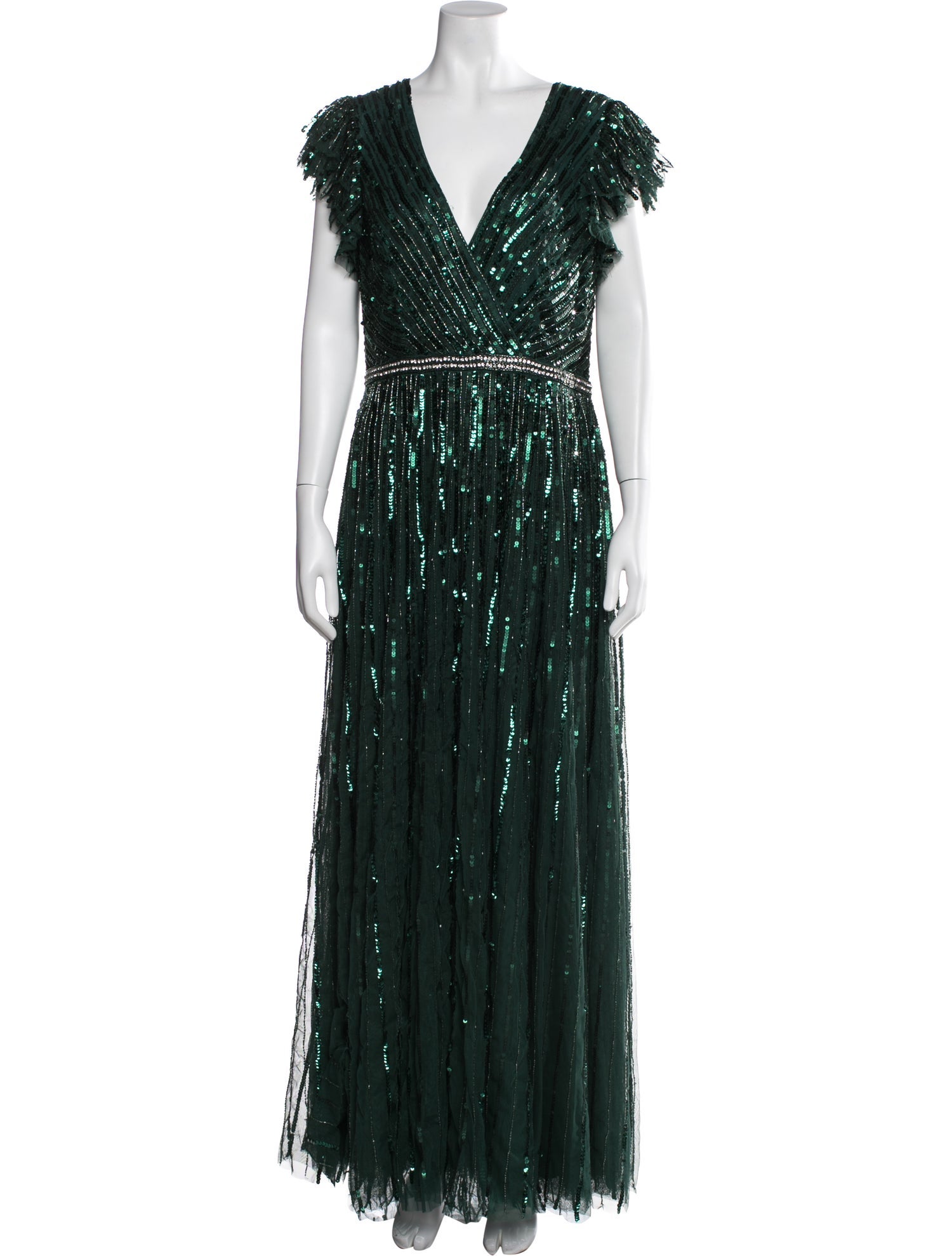 Mac Duggal V-Neck Long Dress