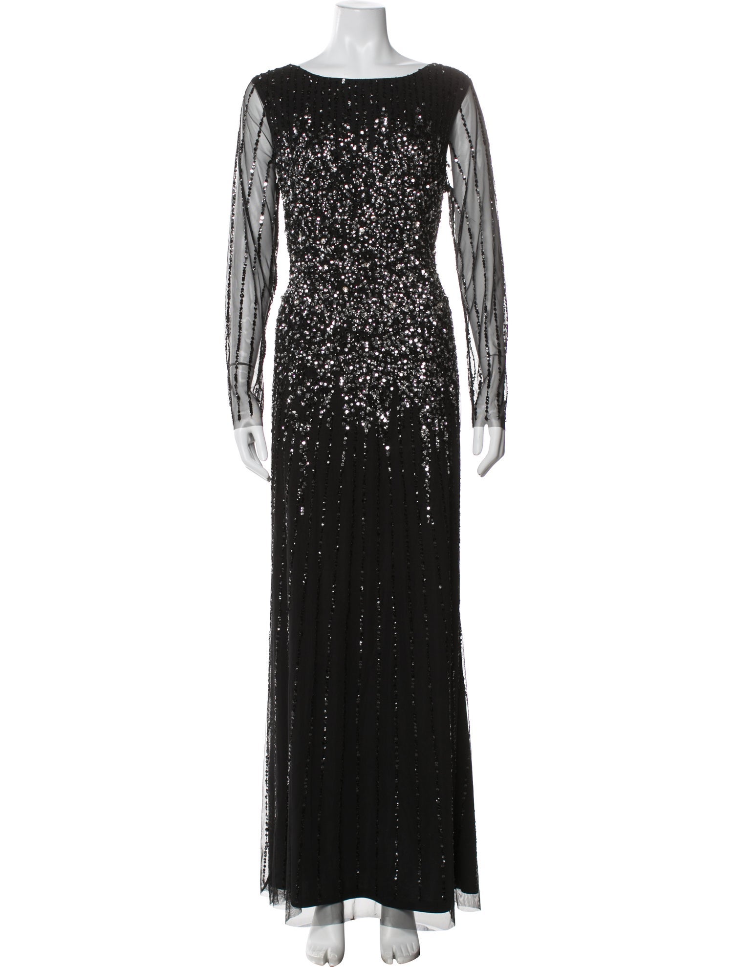 Mac Duggal Bateau Neckline Long Dress