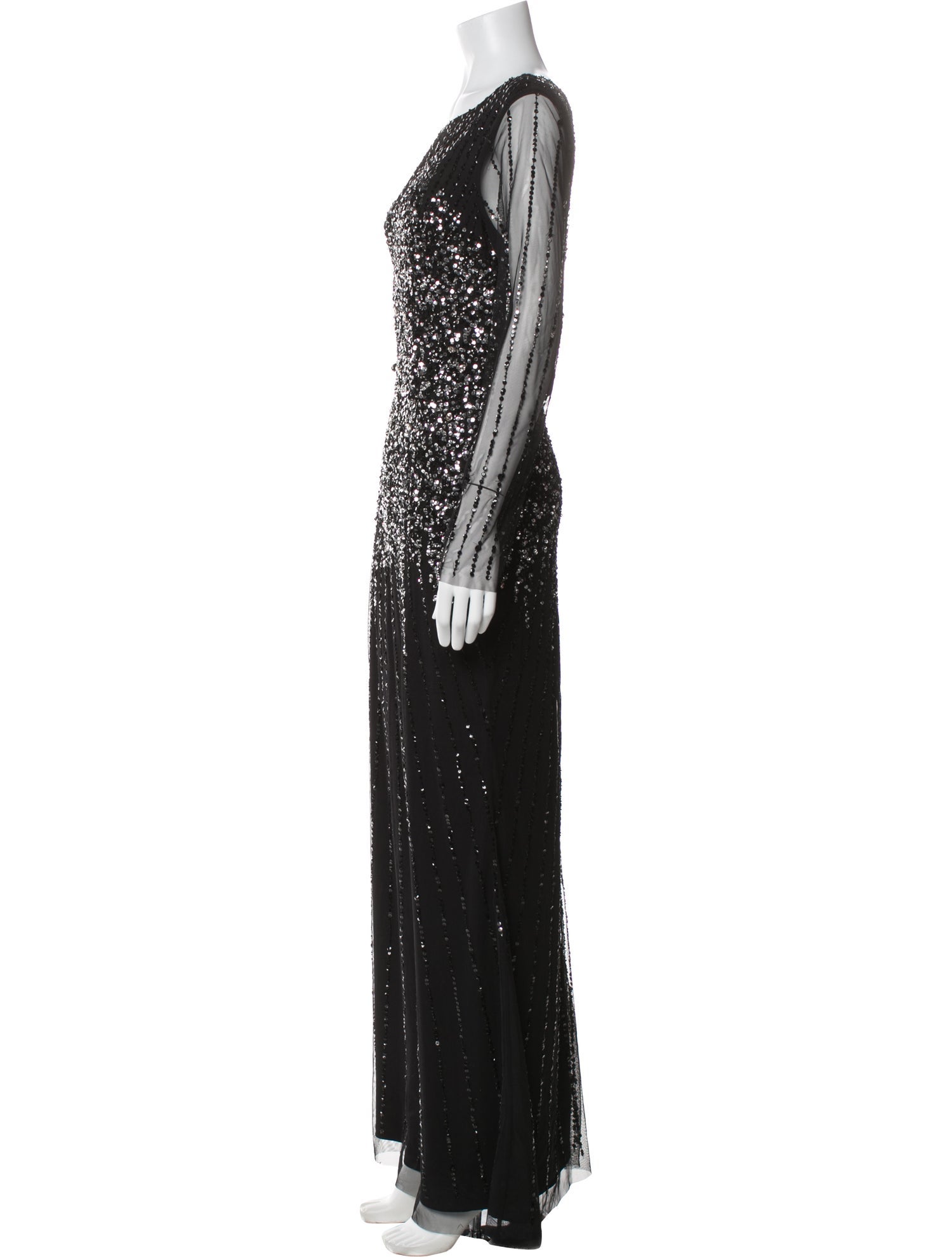 Mac Duggal Bateau Neckline Long Dress