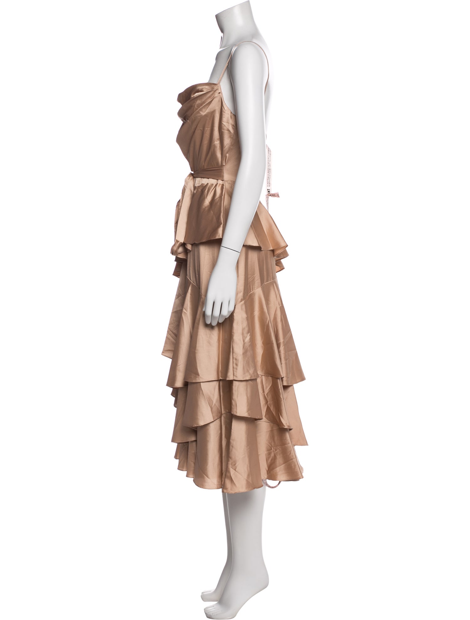 Mac Duggal Square Neckline Midi Length Dress