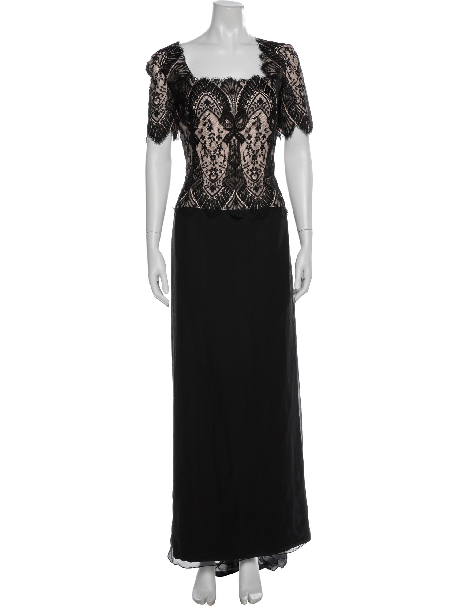 Mac Duggal Lace Pattern Long Dress