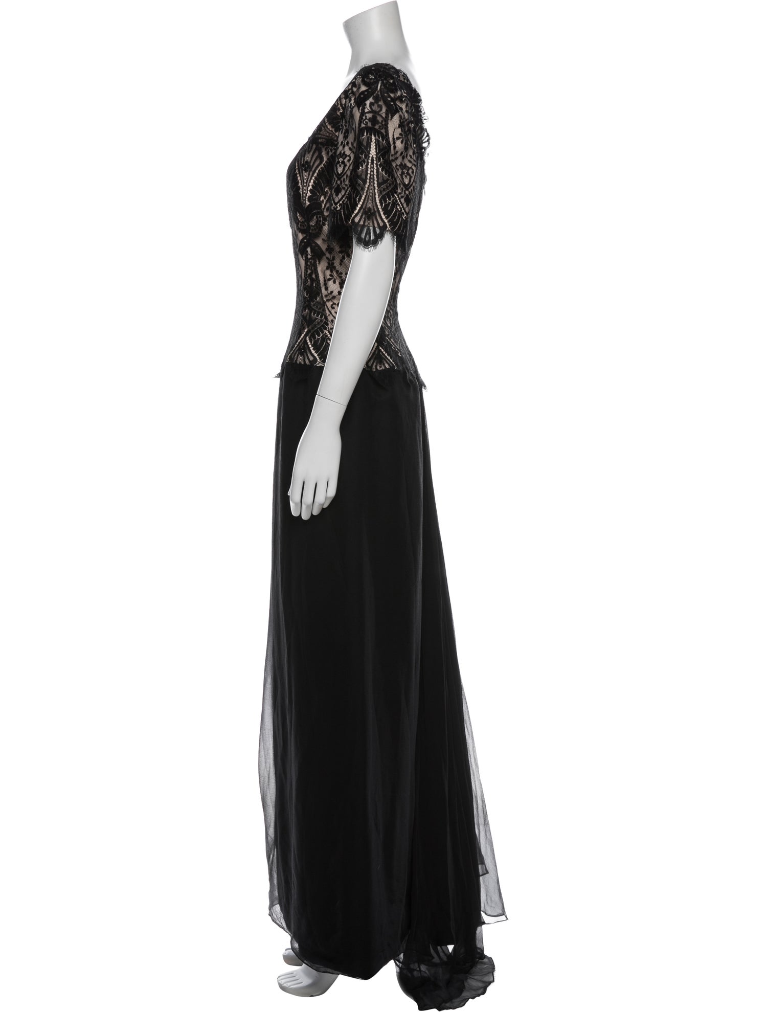 Mac Duggal Lace Pattern Long Dress