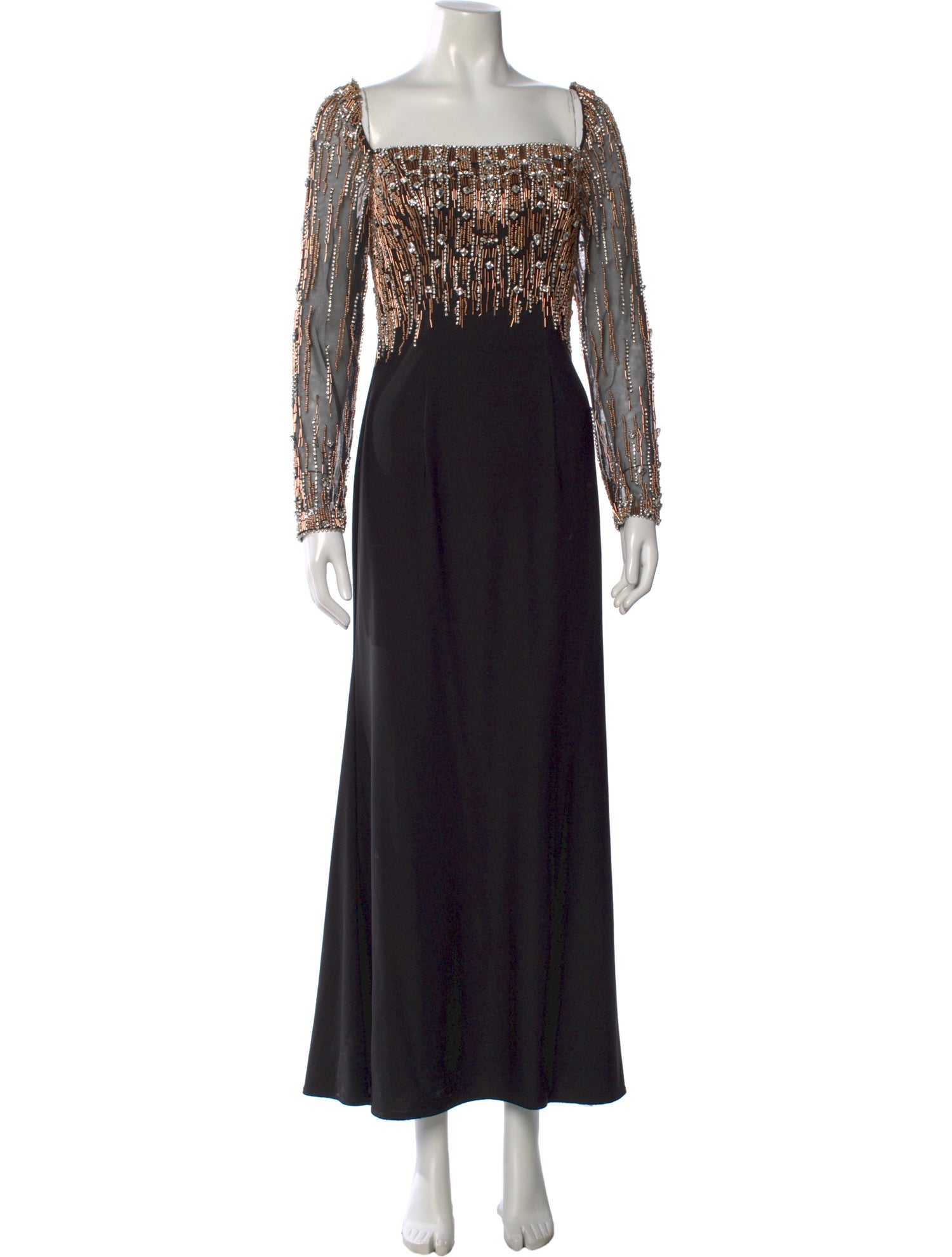 Mac Duggal Square Neckline Long Dress